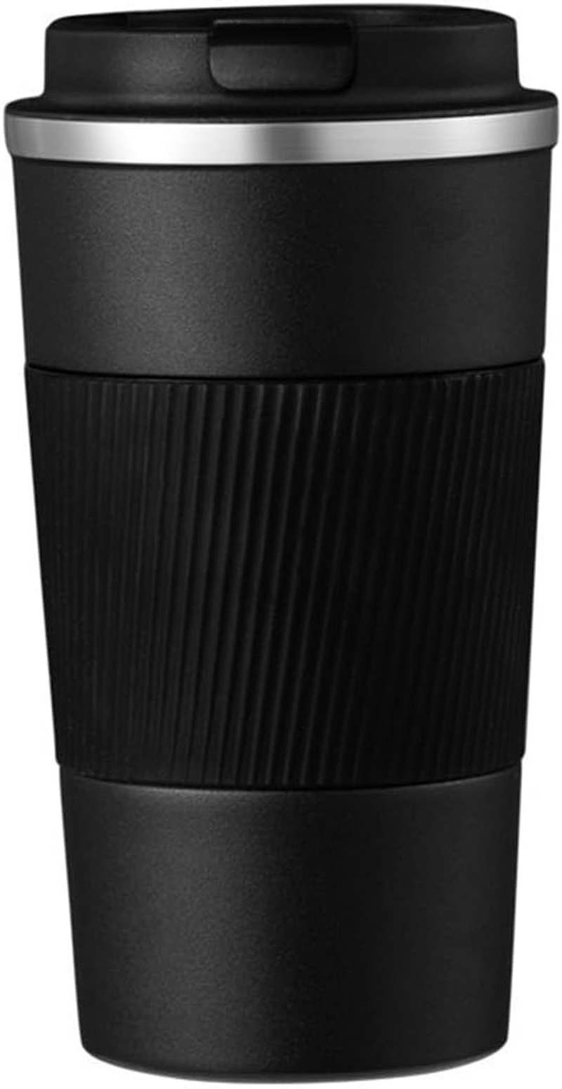 FAMKX Stainless Steel Insulated Travel Mug Flip up Tumbler, Double Wall Vacuum Thermos Cup Keep Drink Cold and Hot (Blue, 17 Ounces)