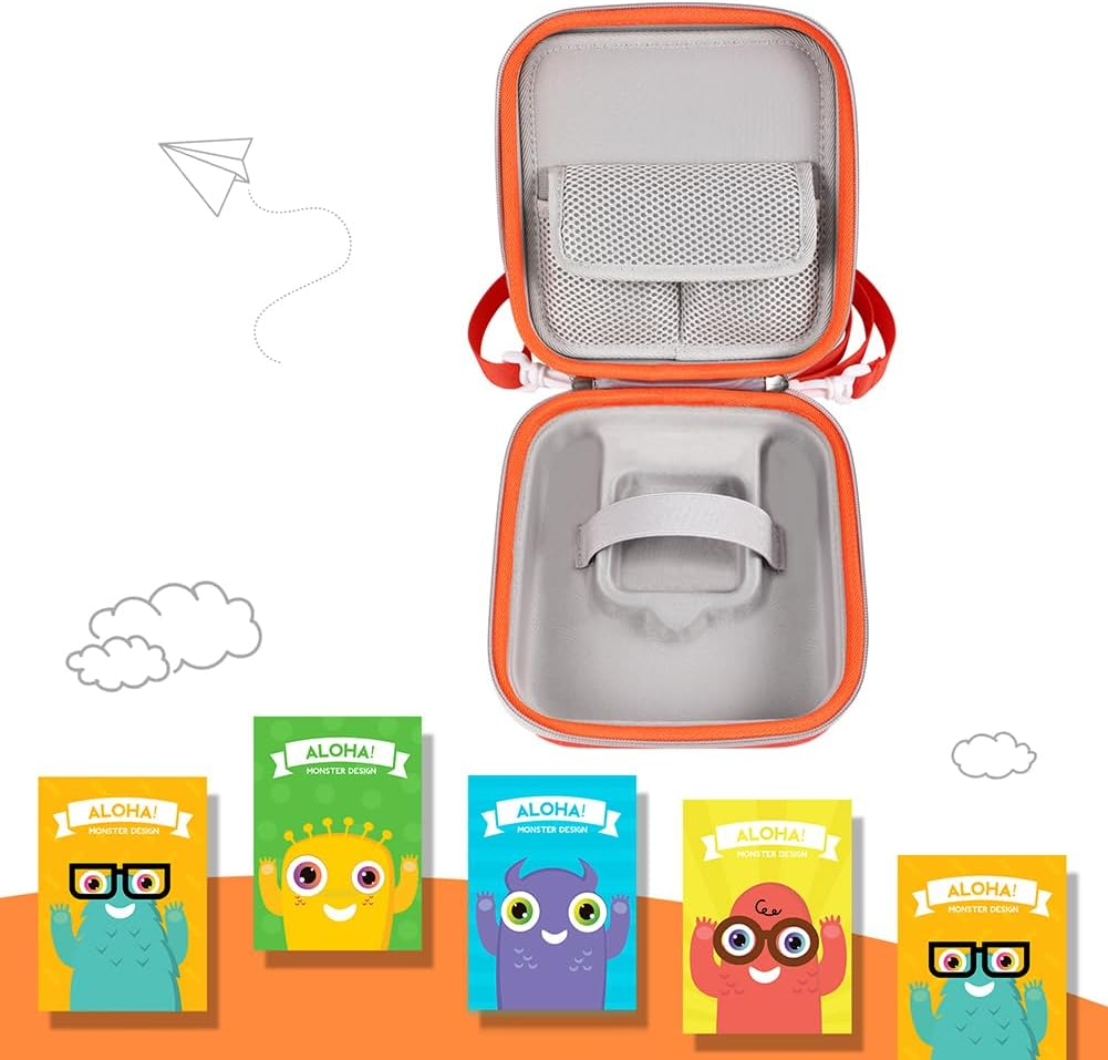 AZURAOKEY Travel Case Compatible with Yoto Mini Kids Audio & Music Player, Holder Bag Hold up to 20 Cards/Charging Cable for Children&rsquo;S Speaker Plays Audiobook Cards (Box Only) - L-Orange image number 5