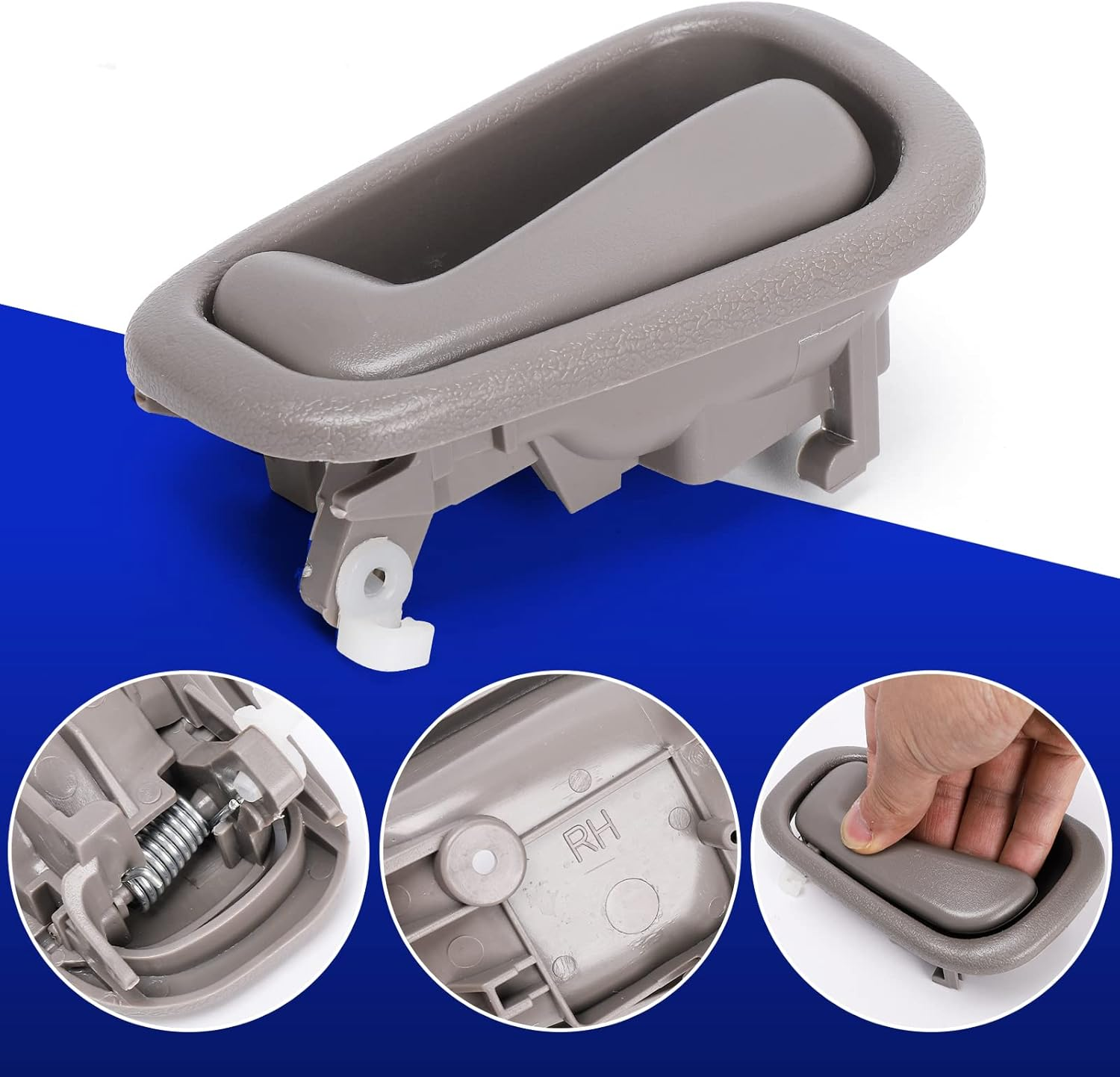 4Pcs Interior inside Door Handles, Automotive Replacement Parts for 1998 1999 2000 2001 2002 Toyota Corolla Chevy Prizm Manual Lock, Inner Door Handle Front/ Rear Driver & Passenger Side - Grey