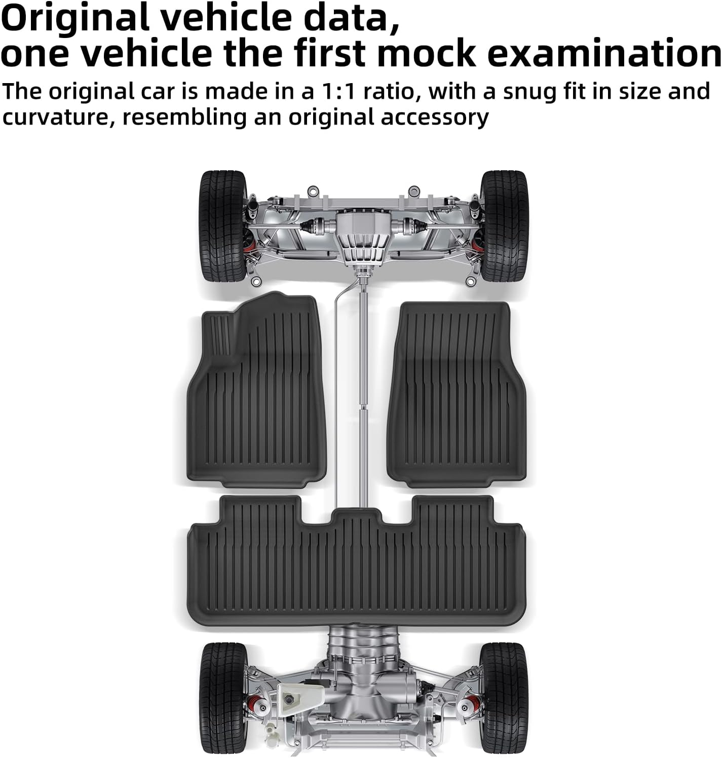 SMABEE Floor Mats & Trunk Liners & Backrest Mats for 2025 2026 Tesla Model Y Juniper 5 Seater TPE All Weather Floor Liners Trunk Mat Car Accessories Interior Black image number 4