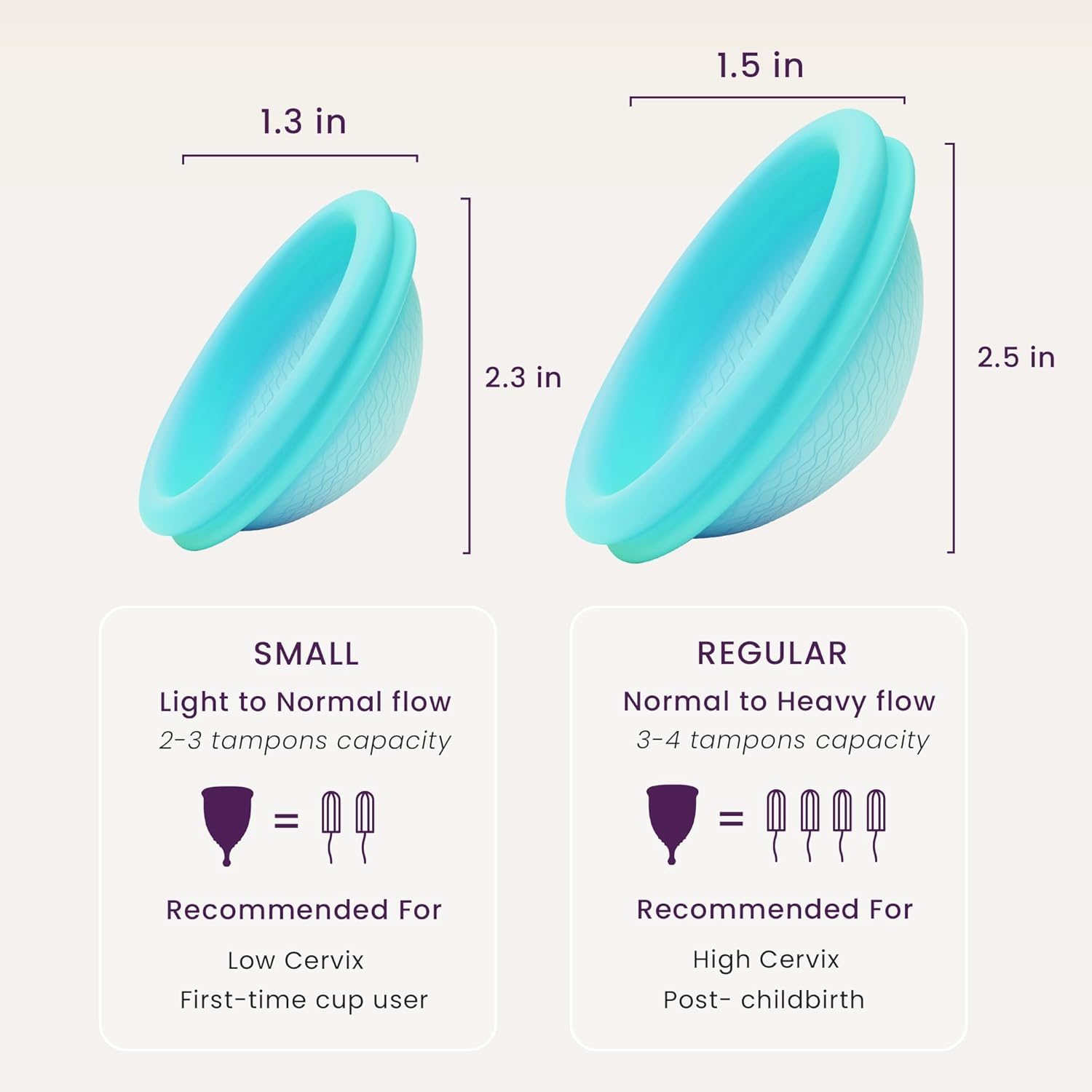 Ecoblossom Reusable Menstrual Disc - Large Menstrual Cup - Soft Period Disc for Women Designed with Flexible, Medical-Grade Silicone Period Cup (Large, Cyan) image number 1