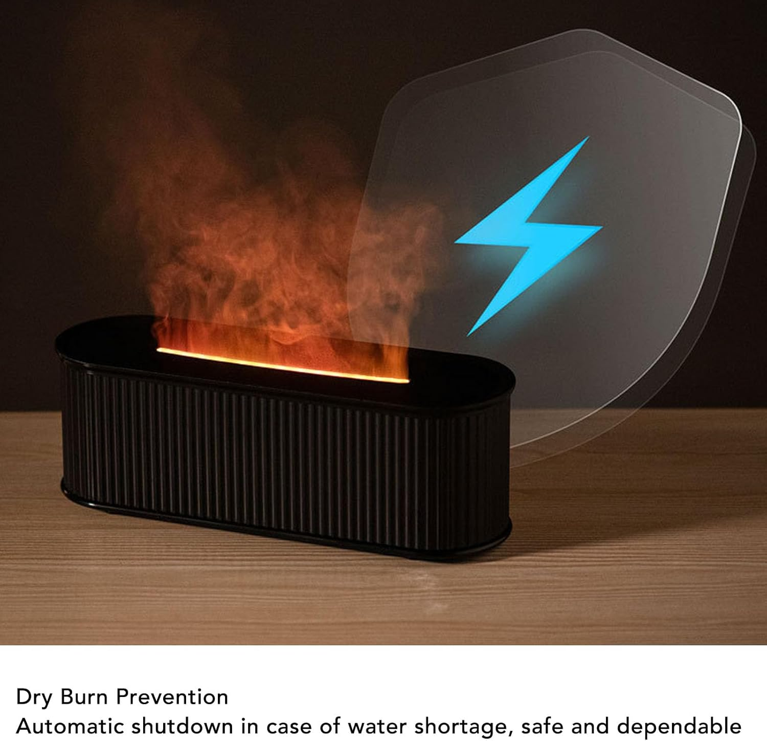 Colorful Flame Diffuser,7 Colors Flame Air Diffuser Humidifier,Fire Essential Oil Diffuser with Timer & Auto-Off for Home, Room,Office (Black)