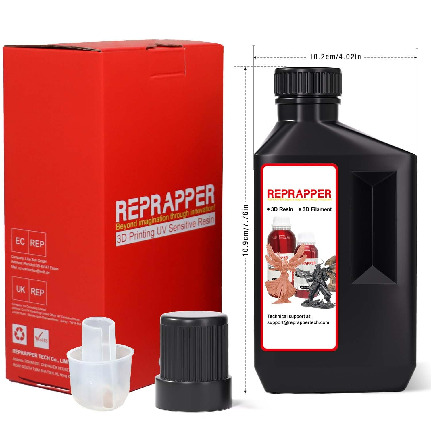 Reprapper Metalshift 3D Printer Resin 405Nm Fast Uv-Curing Standard Photopolymer Resin with Metallic Shine for LCD Printer, Argent Aura 1000G image number 1