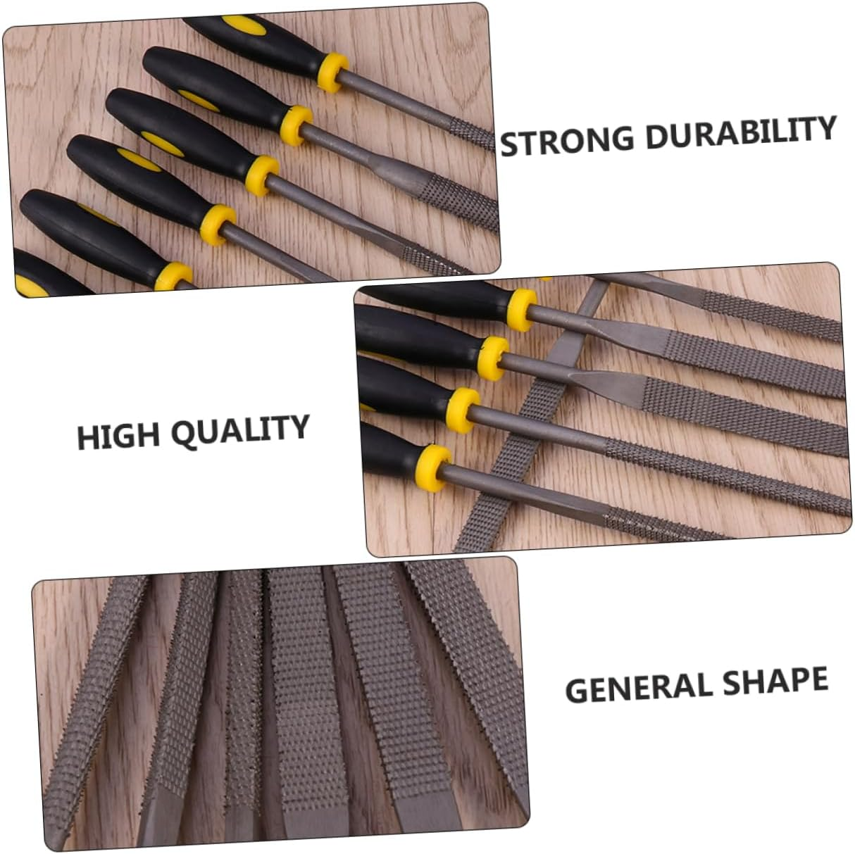 SHINEOFI 6Pcs Wood Rasp File Set Comfortable Handles Mini File for Woodworking Farriers Rasp Cutting Tool image number 2