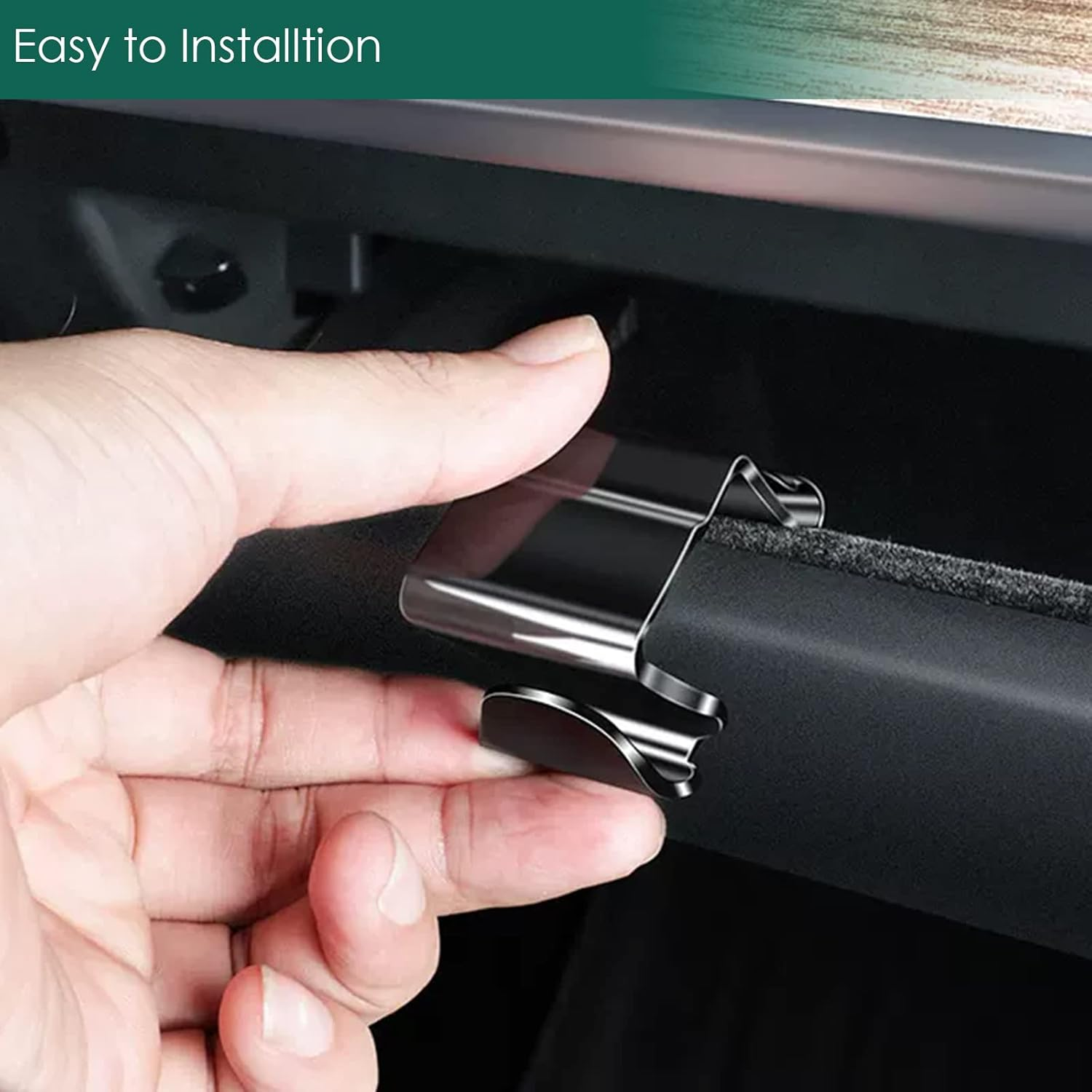 ONKENTET 2PCS Glove Box Hook Compatible with Tesla 2017-2023 Model 3/2020-2023 Model Y Interior Accessories Glove Box Hooks Organizer Bag Holder Portable Storage Hanger Clip Mask Towel Stand image number 5