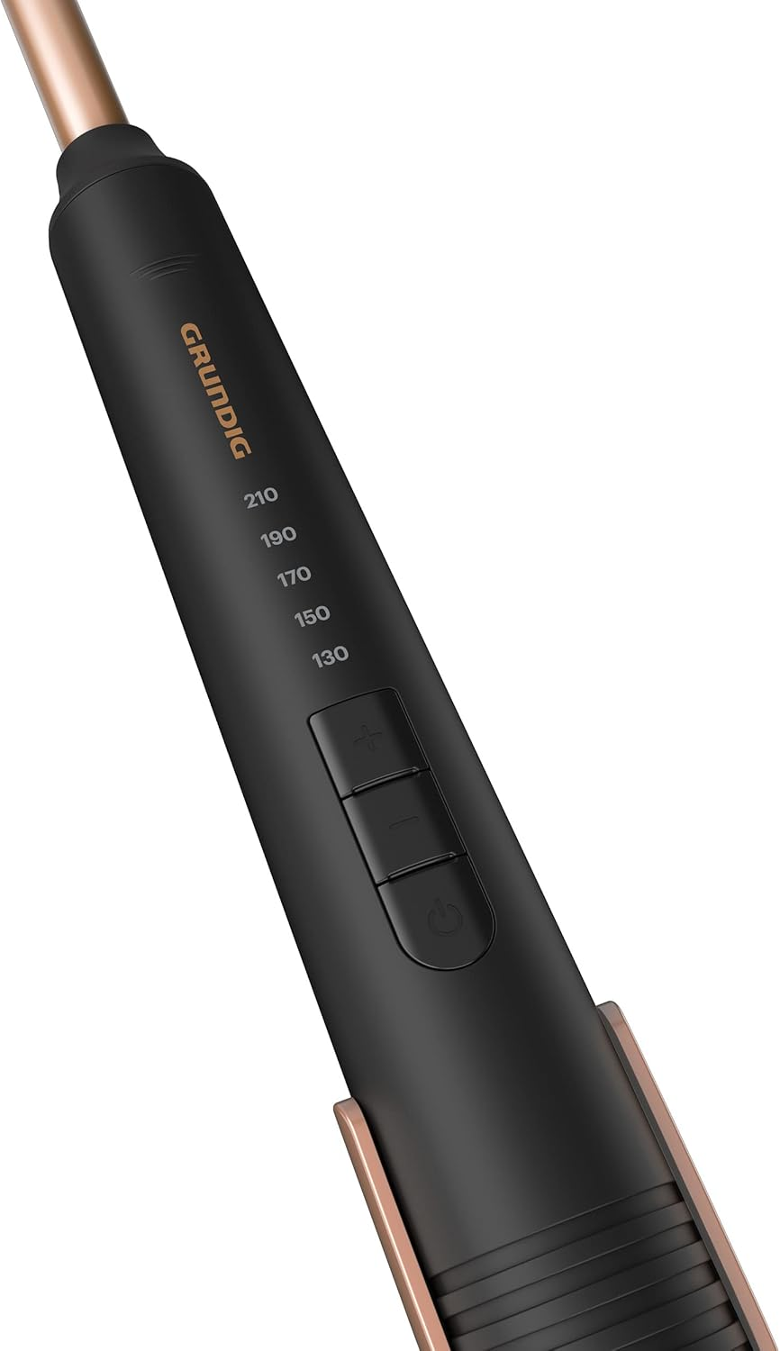 Grundig Naturashine HS 7230 Hair Styler 10Mm Diameter Ceramic Coating with Macadamia and Coconut Oil 5 Levels 130&deg;C to 210&deg;C Fast Heating Time Black Rose Gold image number 4