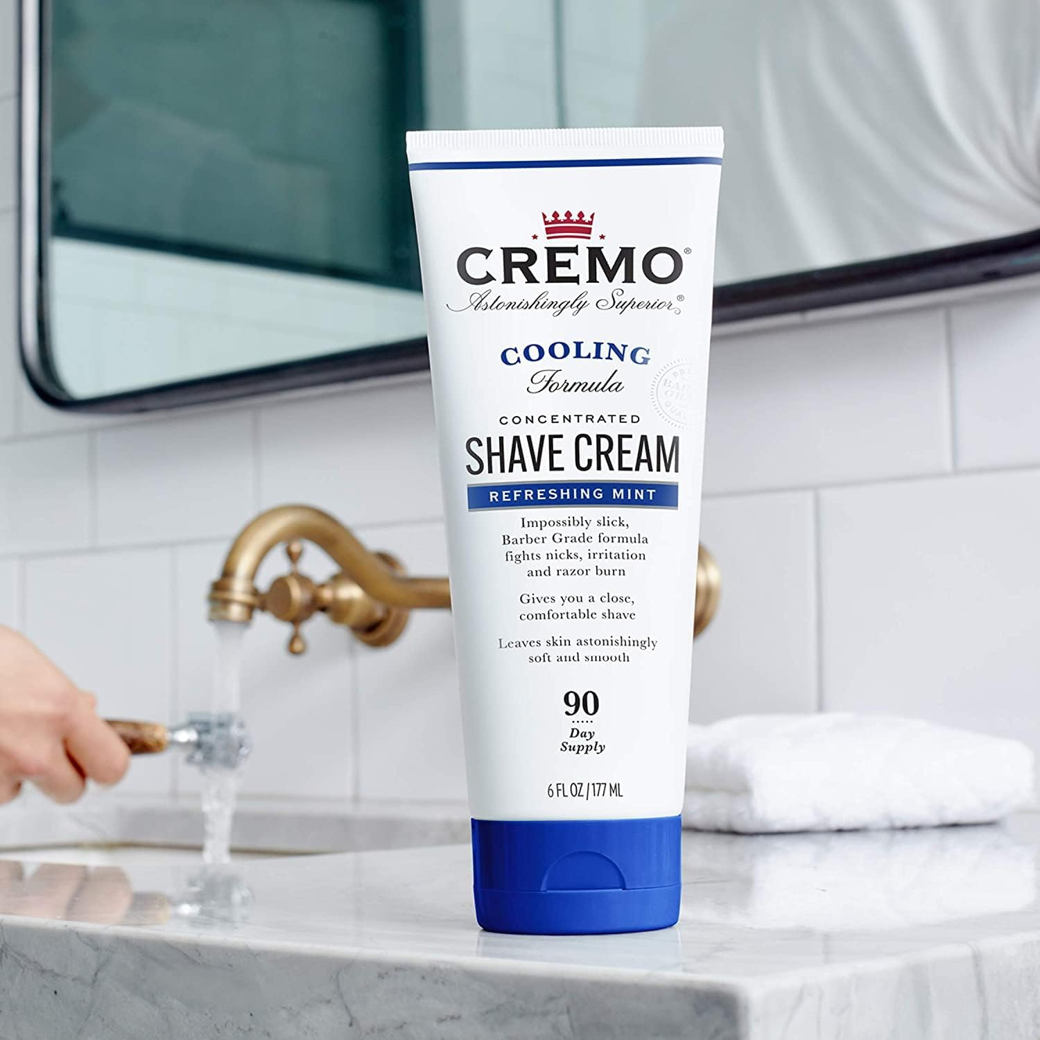 Cremo - Cooling Concentrated Shave Cream for Men | Fights Razor Burns | Refreshing Mint | 177Ml