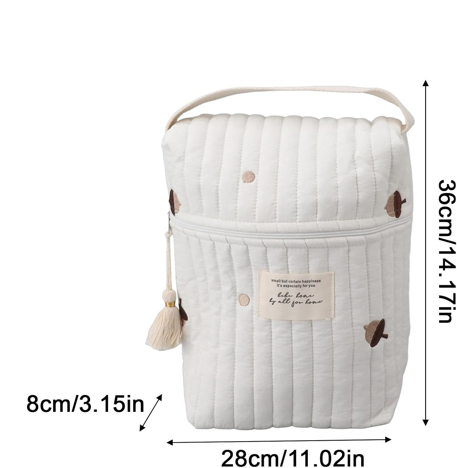 Portable Diaper Bag, Pacifier Bag, Quilted Cartoon Pacifier Bag, Portable Dummy Bag with Handle, Soft Toy Wipes Storage Bag image number 5