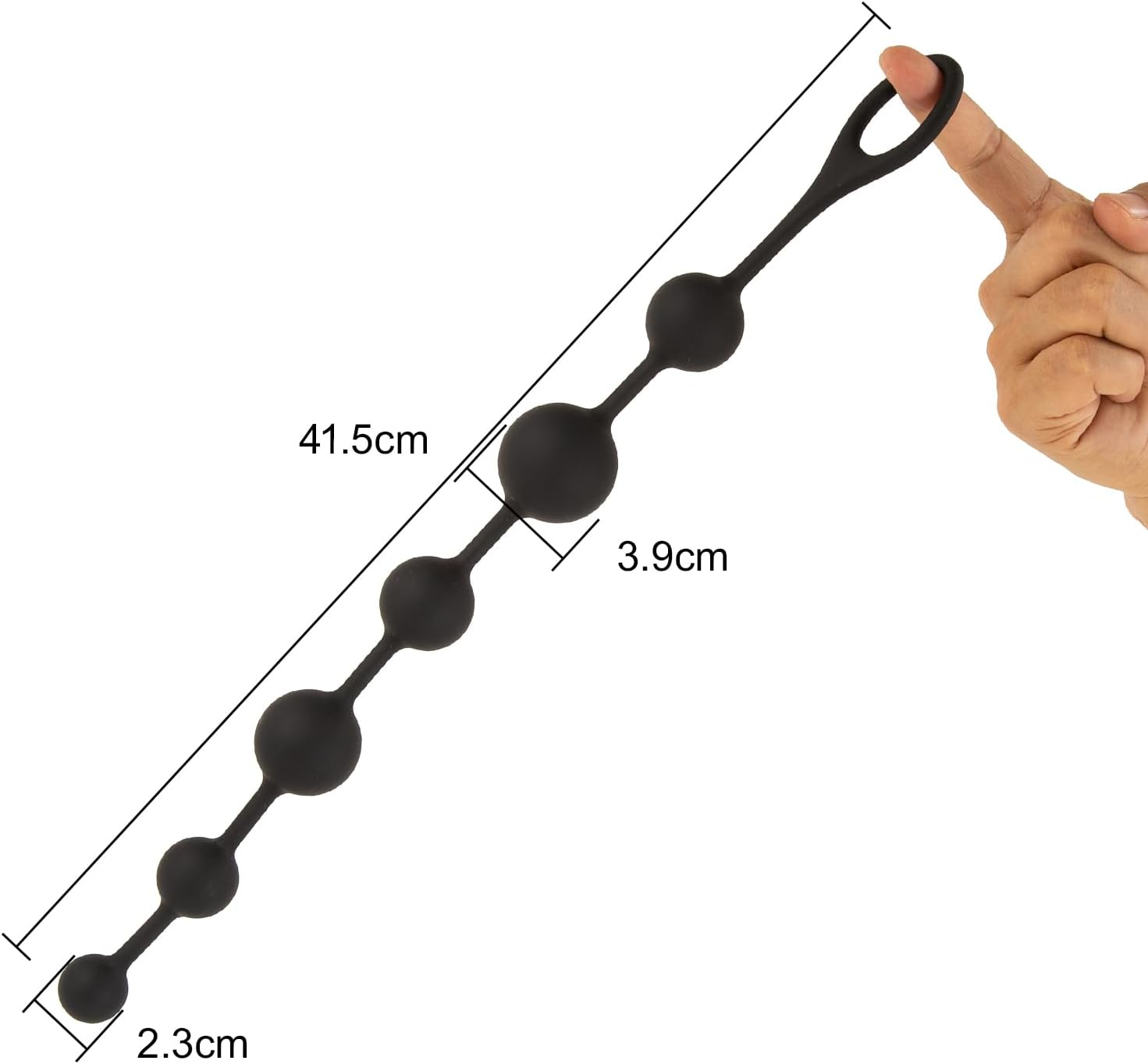 Anal Beads with 6 Gradual Size Balls & Secure Pull Ring, 100% Body-Safe Silicone, BDSM Butt Plug Anal Toy for Prostate Massage, Easy to Clean, Anal Sex Toys for Man Women Beginners image number 5