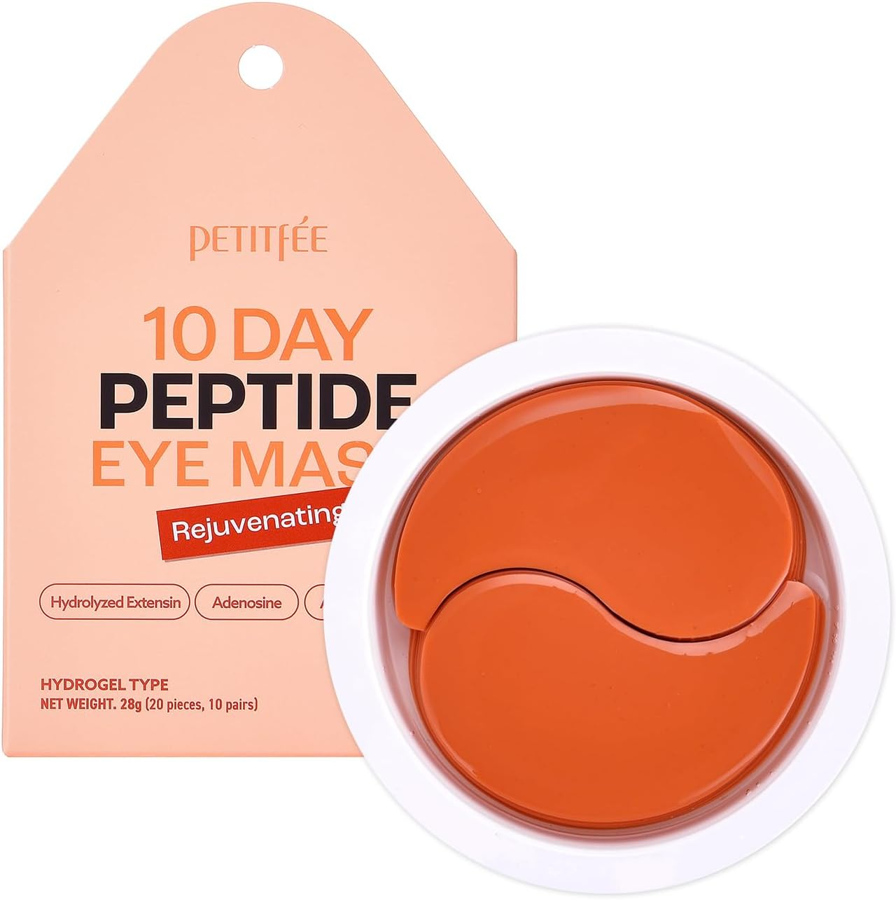10 DAY Eye Mask Peptide 20Pcs (10Pairs) - Rejuvenating Eye Patch, Firming Eye with Hydrolyzed Extensin, Peptide, Adenosine, Travel Friendly, Lightweight image number 3