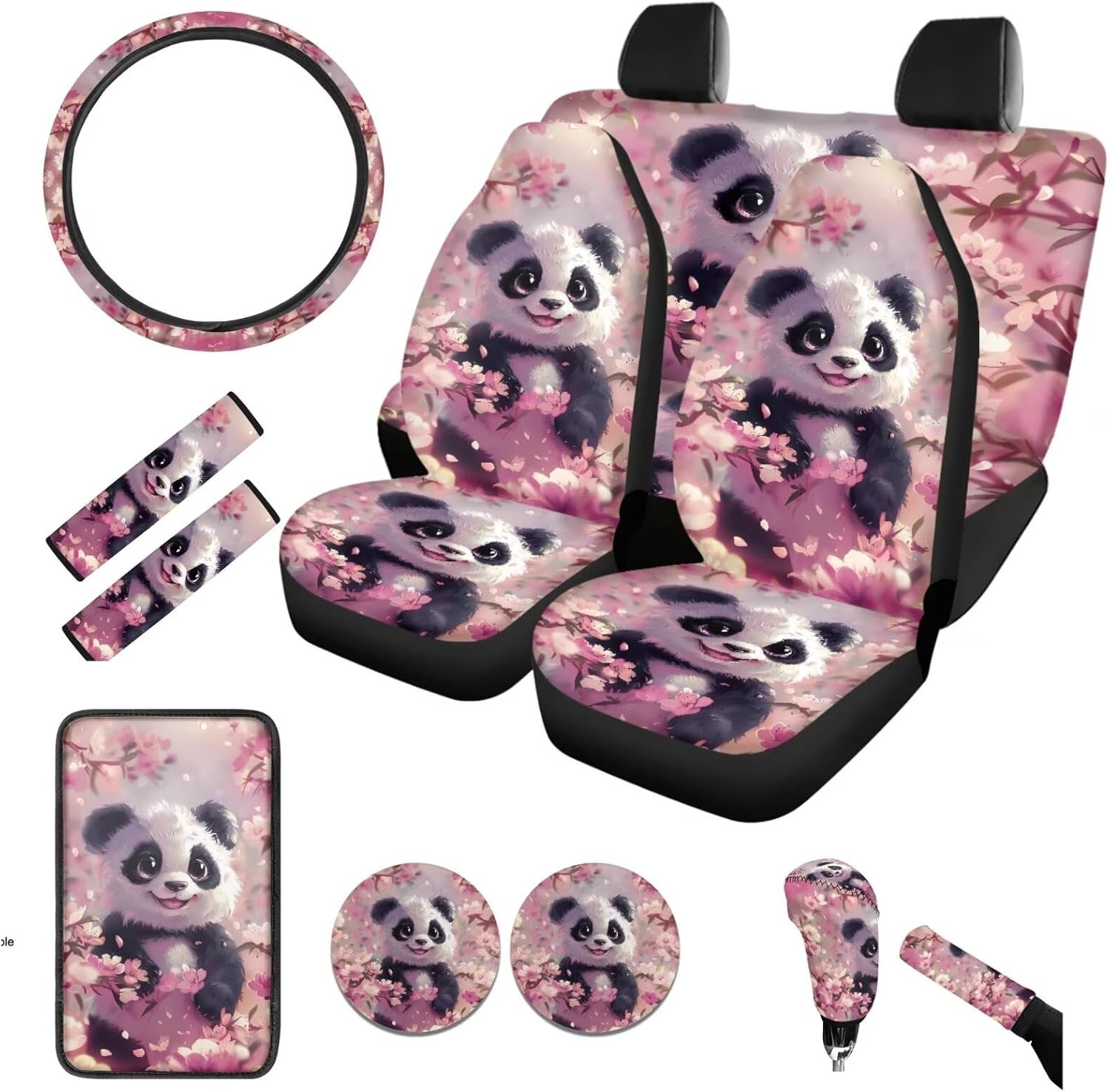 BIGCARJOB She'S Sunshine Sunflower Car Seat Covers Full Set of 12 Pack Steering Wheel Cover for Women Gifts with Seat Belt Pads, Coasters,Vehicle Seat Cover,Fit Most Car SUV Van Truck