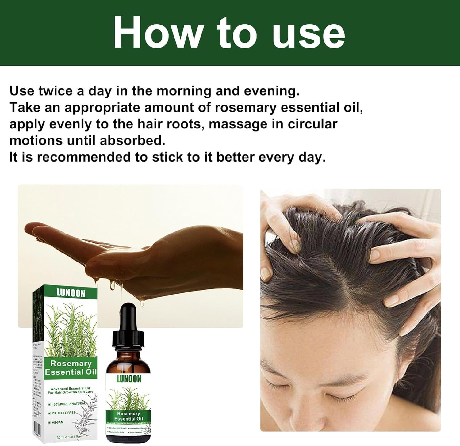 Rosemary Hair Oil - Rosemary Essential for Hair Growth | Natural anti Hair Loss Rosemary Oil Stimulates Growth, Dry Scalp Care, Nourishes & Improves Circulation, Get Rid of Dryness Maijia image number 5
