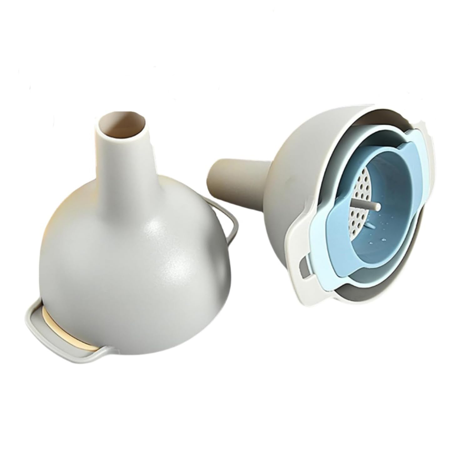Taicols 4 Pcs Plastic Funnel, Kitchen Funnel with Detachable Strainer Filter, Large Wide Mouth Funnel with Strainer, 4 in 1 Kitchen Funnels for Filling Bottles, Stackable Funnels for Filling Bottles image number 4