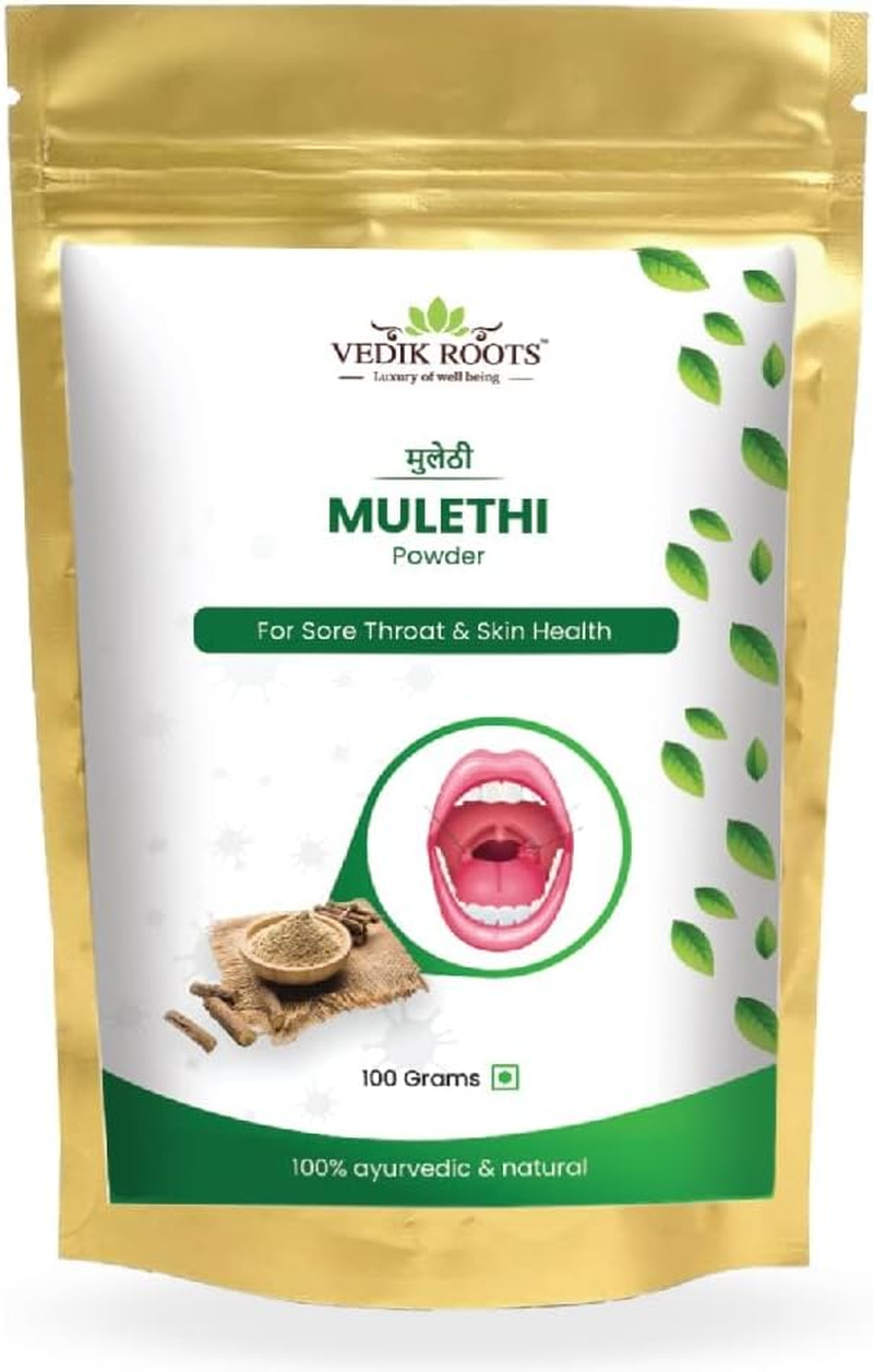 100% Pure Mulethi Powder - Ayurvedic Herb for Cold, Cough & Throat Relief 100Gm (Pack of 1) image number 3