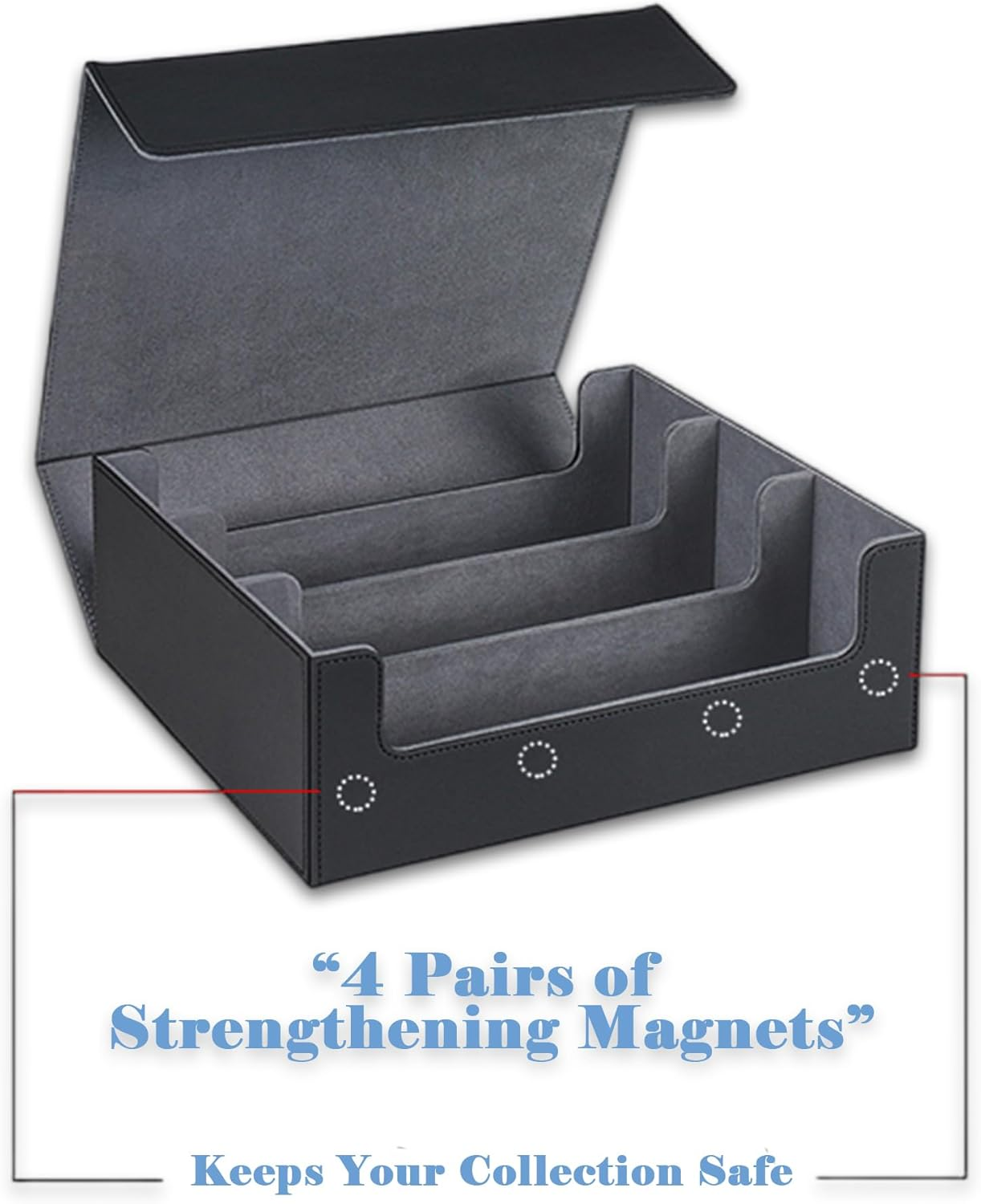 LIKHOPER Card Deck Case for Trading Cards 1800+, Card Deck Storage Box, Leather Magnetic Closure Commander Storage Box, Fit for Yugioh, MTG, TCG and Sport Cards image number 5