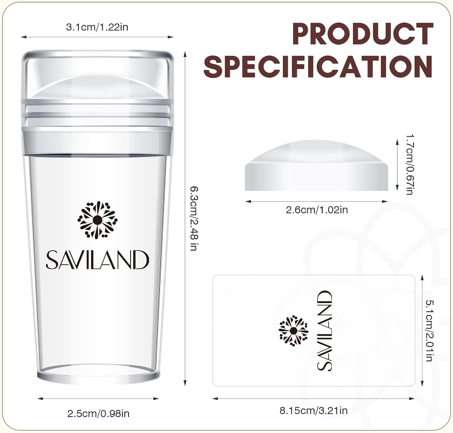 SAVILAND Nail Stamper Kit- 5PCS French Tip Nail Stamp with Replaceable Stamper Head, Clear Silicone Nail Stamping Long Jelly Stamper for Nails with Scrapers for French Manicure Home DIY Nail Art Salon image number 2