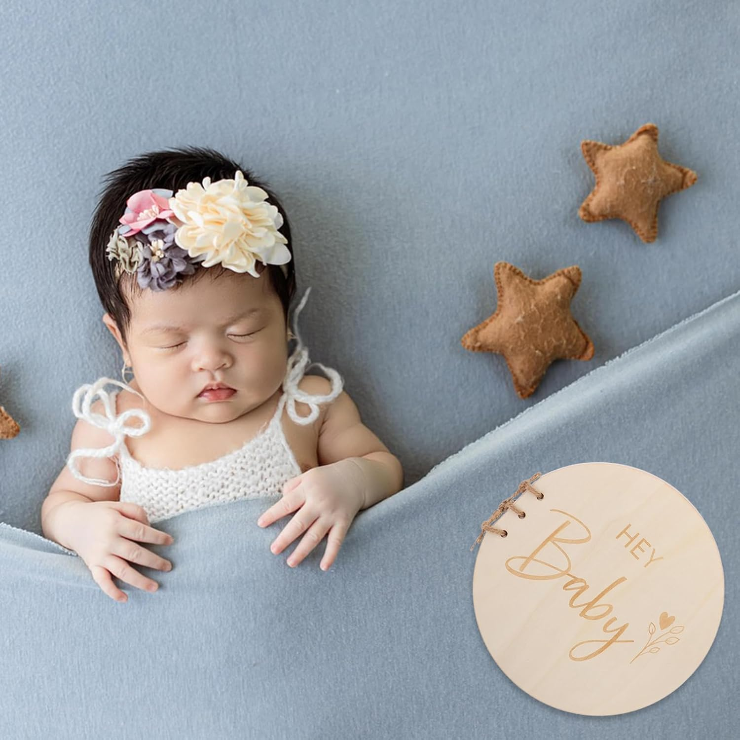 PLAFOPE Natural Wood Baby Shower Guest Books Baby Shower Sign-In Book, Blank Keepsake Memory Album for Party Celebrations