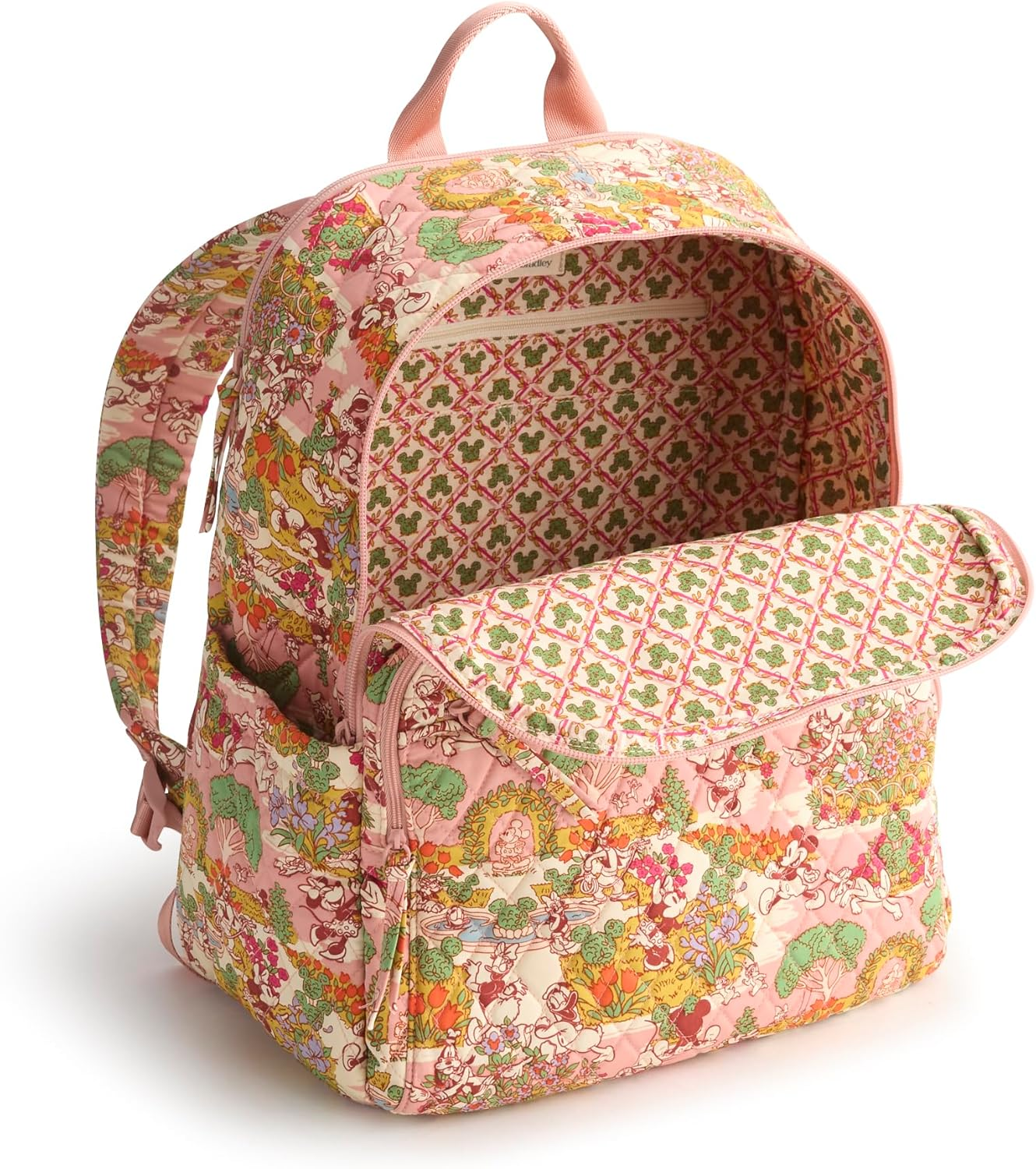 Vera Bradley Women'S Disney Premium Cotton Bancroft Backpack, Mickey'S Promenade, One Size