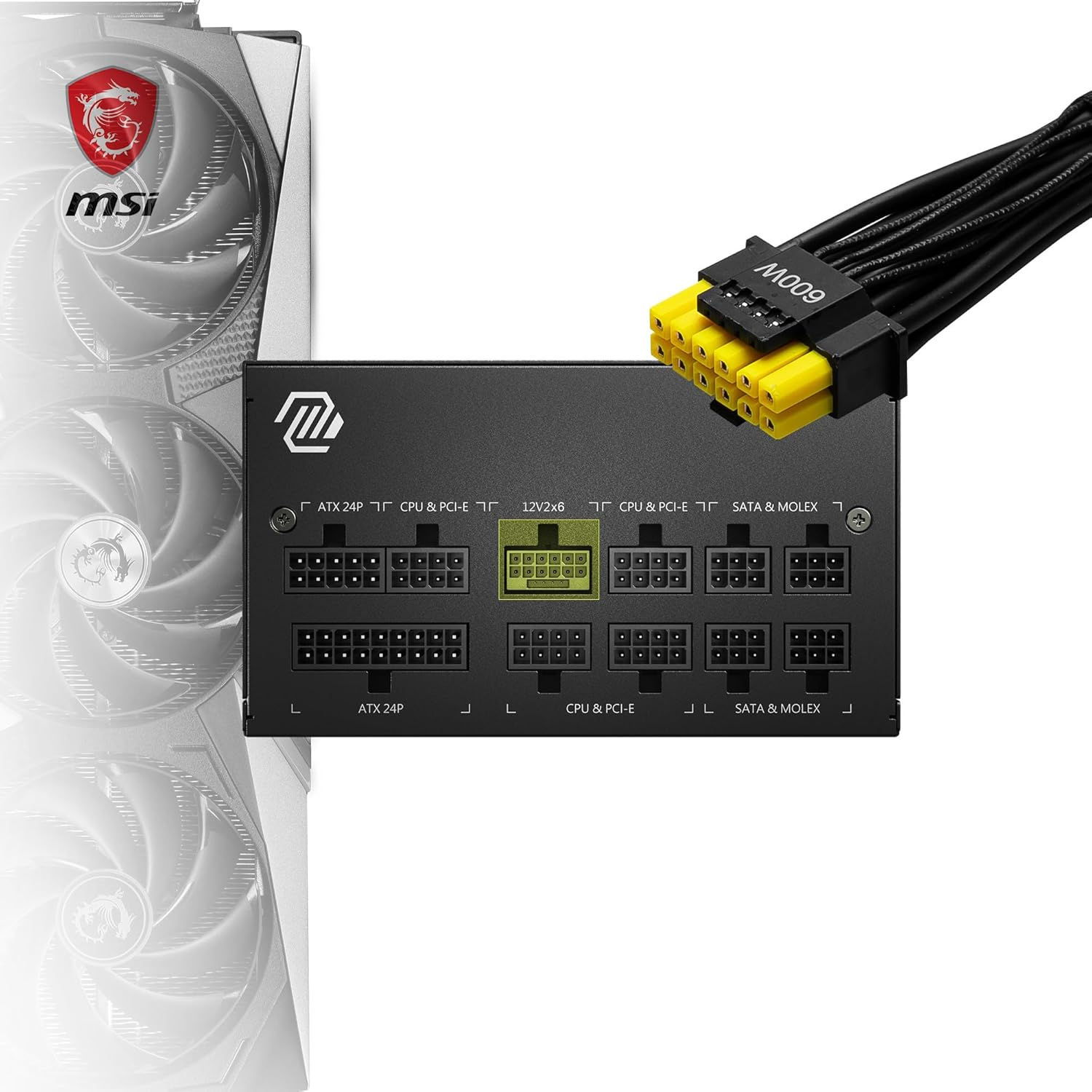 850 Watt MSI MAG A850GL Gold Full Modular Gen5 Power Supply image number 3