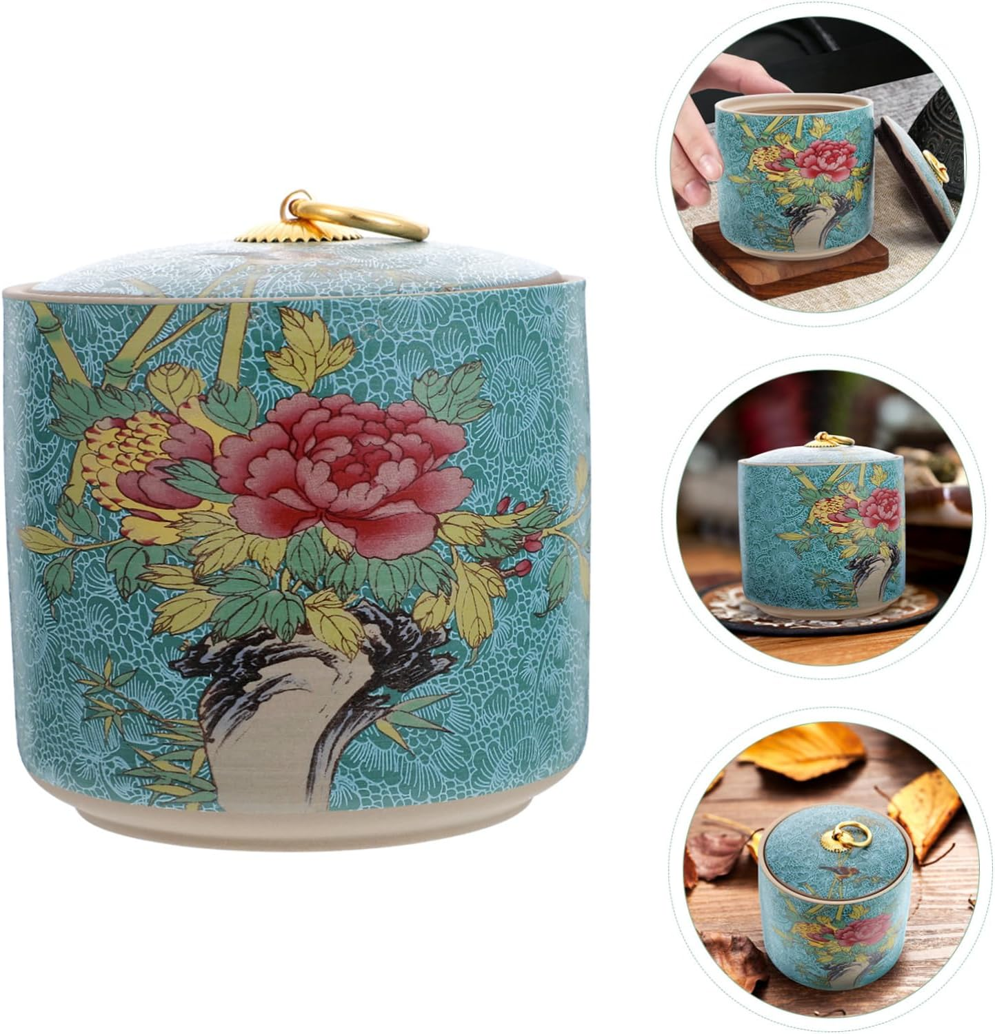 BRIGHTFUFU Chic Sealing Tea Canister Elegant Design for Fresh Storage of Tea and Spices Versatile Food Organizer for Home and Kitchen Use for Beans and Snacks image number 1