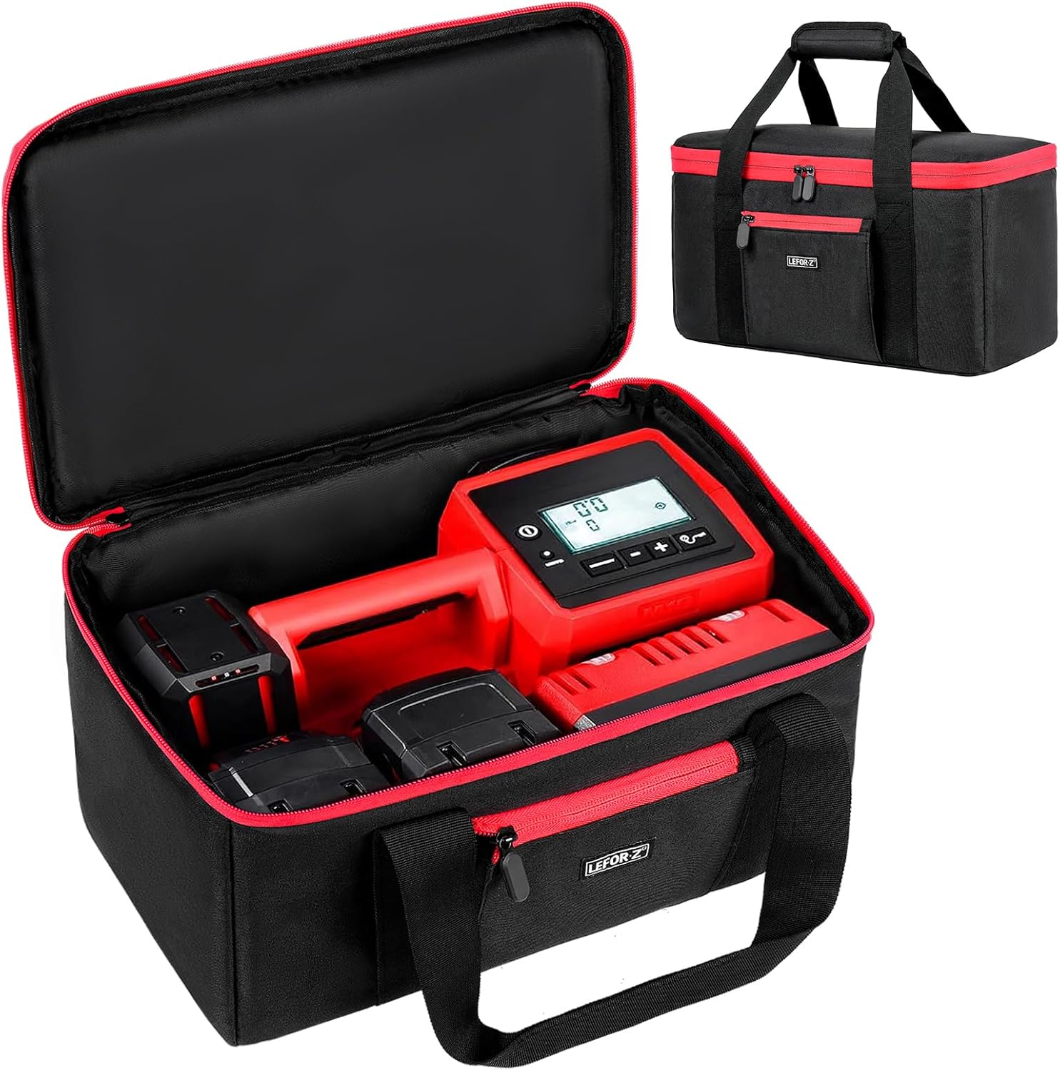 Air Compressor Bag Compatible with Milwaukee M18 Inflator 2848-20, Air Pump Carrying Case Box Fits for Milwaukee Tools Accessories,Tire Inflator Holder for Battery Pack 18V 3.0 to 9.0 Ah (Case Only) image number 1