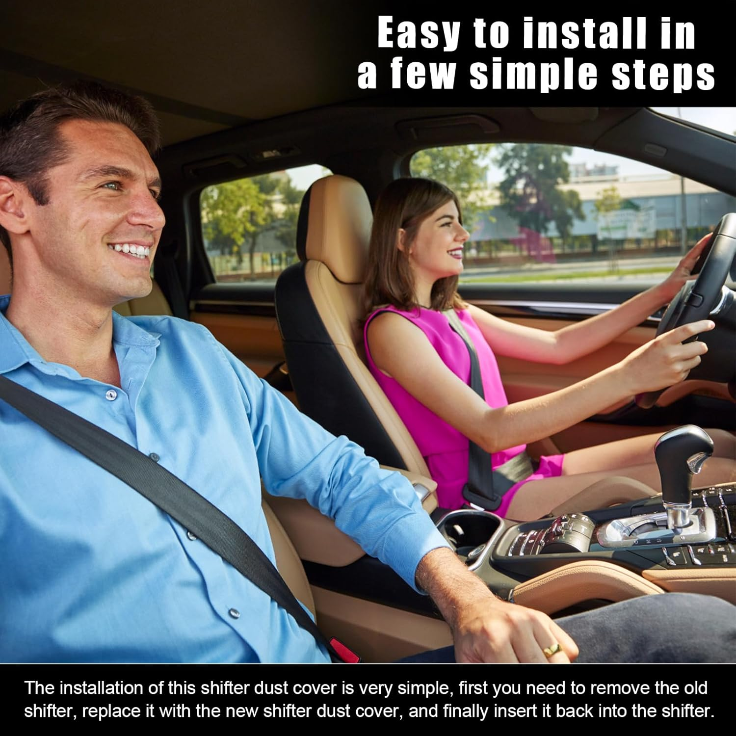 Car Shift Knob Dust Cover, Shift Boot Cover, Hyper Fabric Manual/Automatic Shifter Shift Boot Cover, Gear Shift Knob Cover for Protection & Decor(Black)