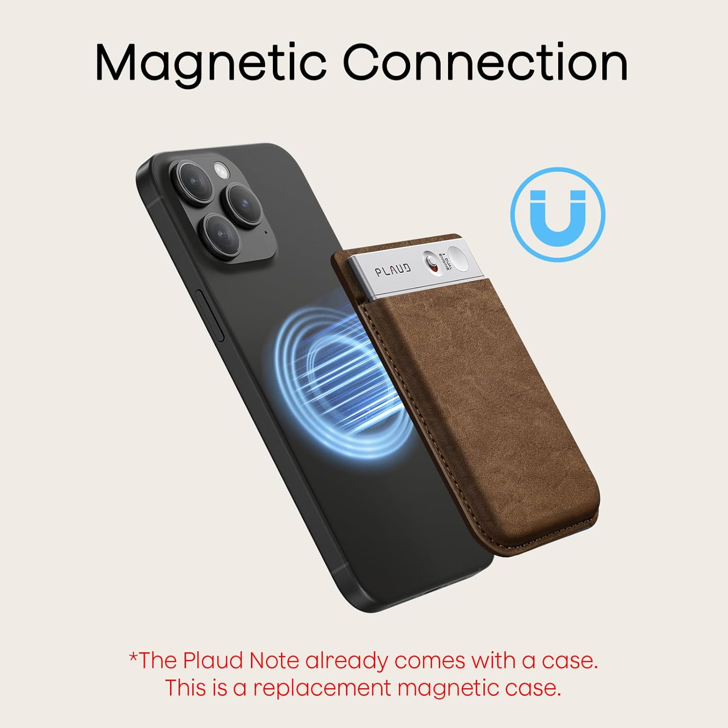 Voice Recorder Carrying Case for Plaud Note Compatible with Plaud Note AI Audio Recorder Portable Protective Case Brown image number 3