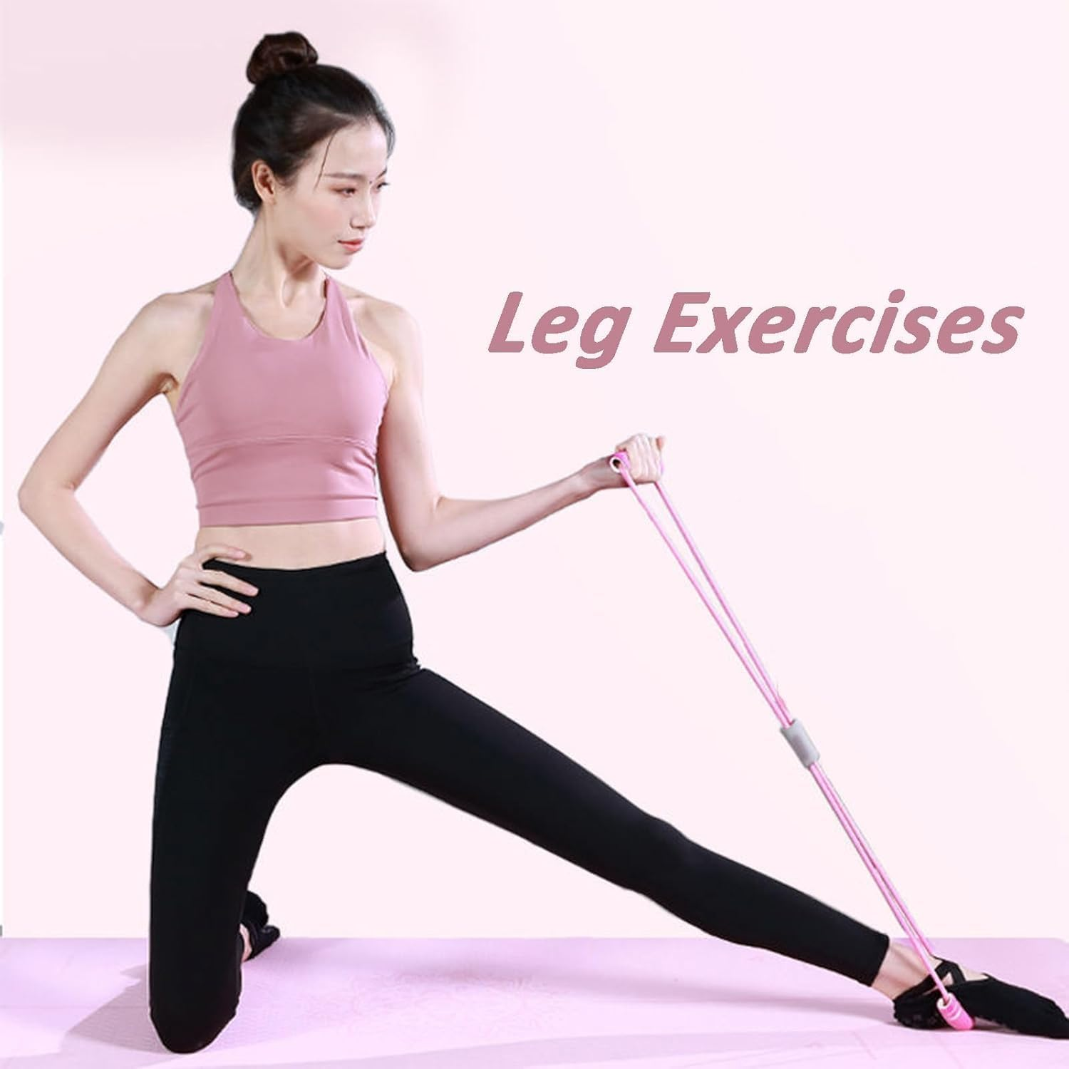 Figure 8 Resistance Band with Handle, 3Pcs Yoga Gym Fitness Pulling Ropes, Elastic Chest Expander with Non-Slip Grip, 8 Shaped Resistance Bands for Arms or Shoulders image number 5
