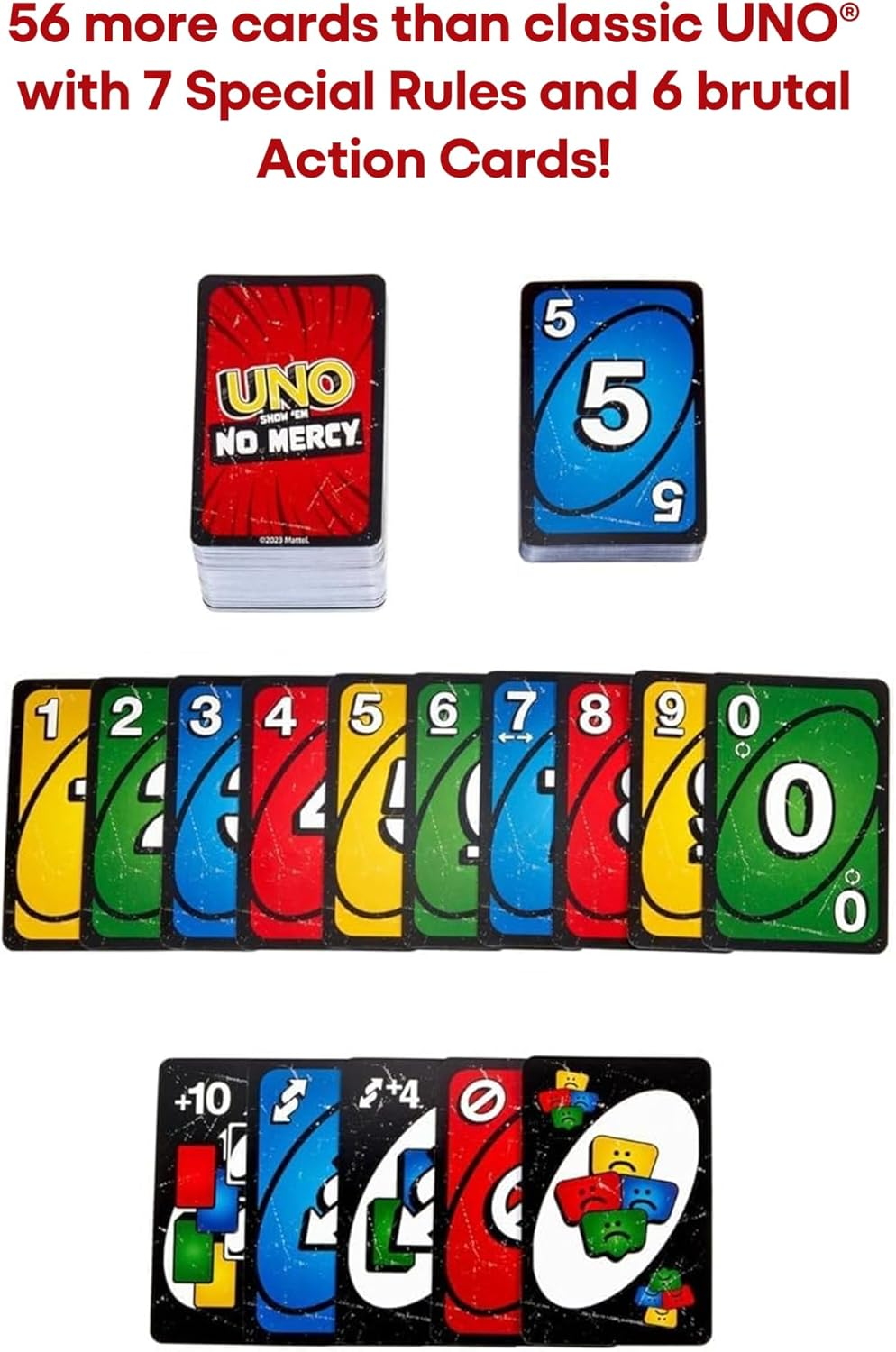 FHS Retail UNO Show 'Em No Mercy Card Game | Ruthless & Unapologetic Fun for Adults, Kids & Family Night - Ideal for Parties, Game Nights & Travel image number 3