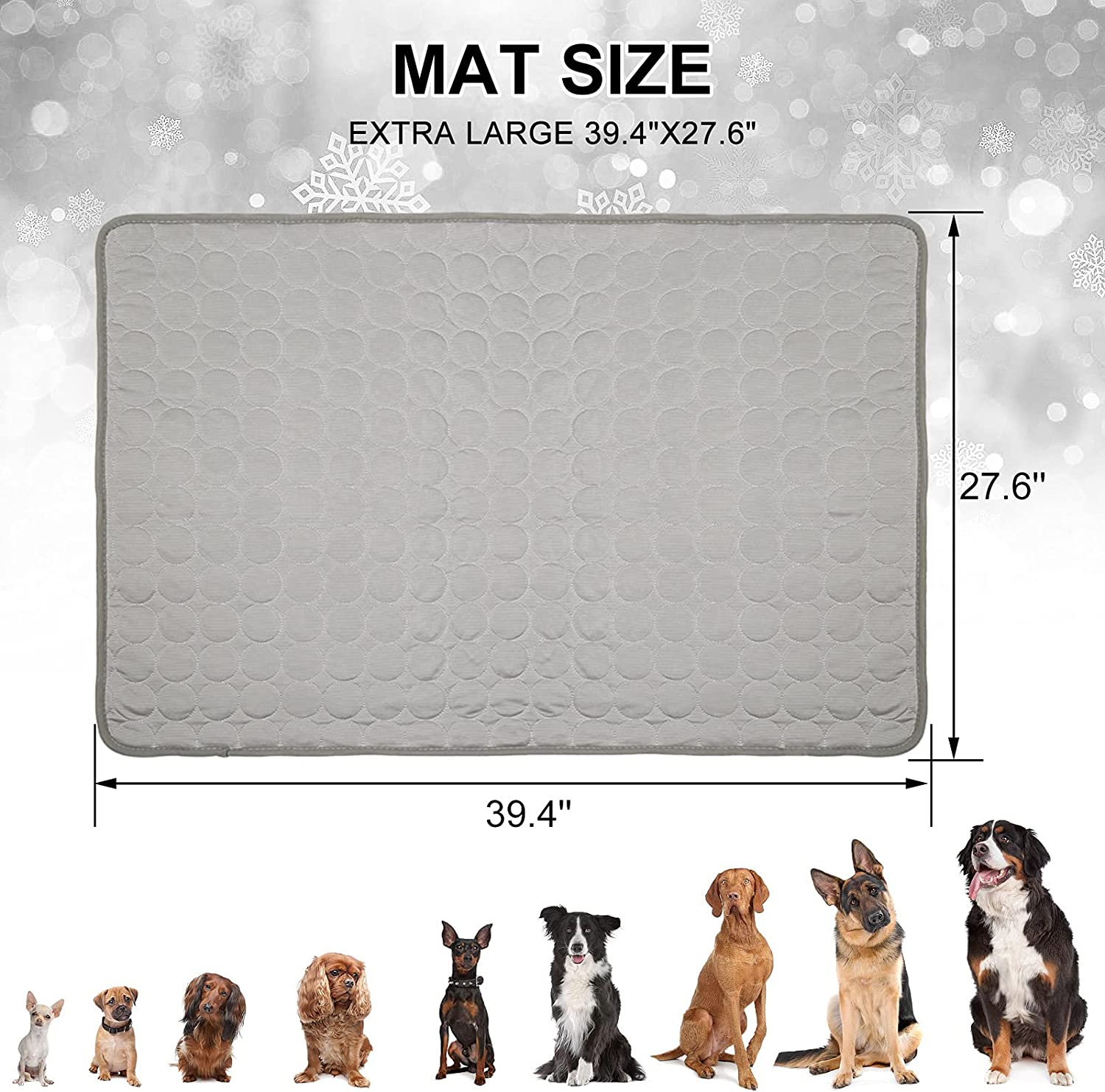 Pet Dog Cooling Bed Mats,Self Cooling Pet Dog Cool Mat Pads for Dogs Cats Indoor and Outdoor (X-Large, Grey) - Blue image number 7
