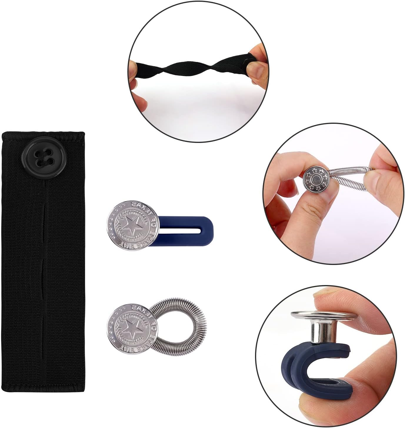 KINBOM 12 Pieces Waist Extenders, Pants Button Extenders for Jeans Skirt Neck Dress Extension image number 2