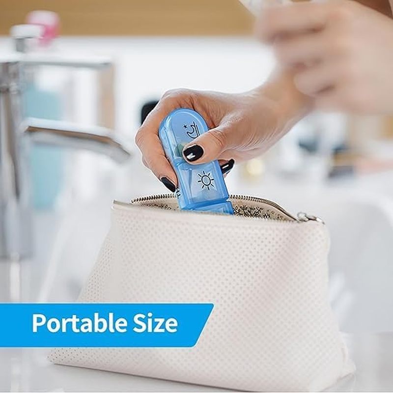 Weekly Pill Organizer 3 Times a Day, Large 7 Day Pill Box with Separate Container, Portable Pill Case for Medication, Vitamins, Fish Oil and Supplements (Transparent) - Grey Black image number 7