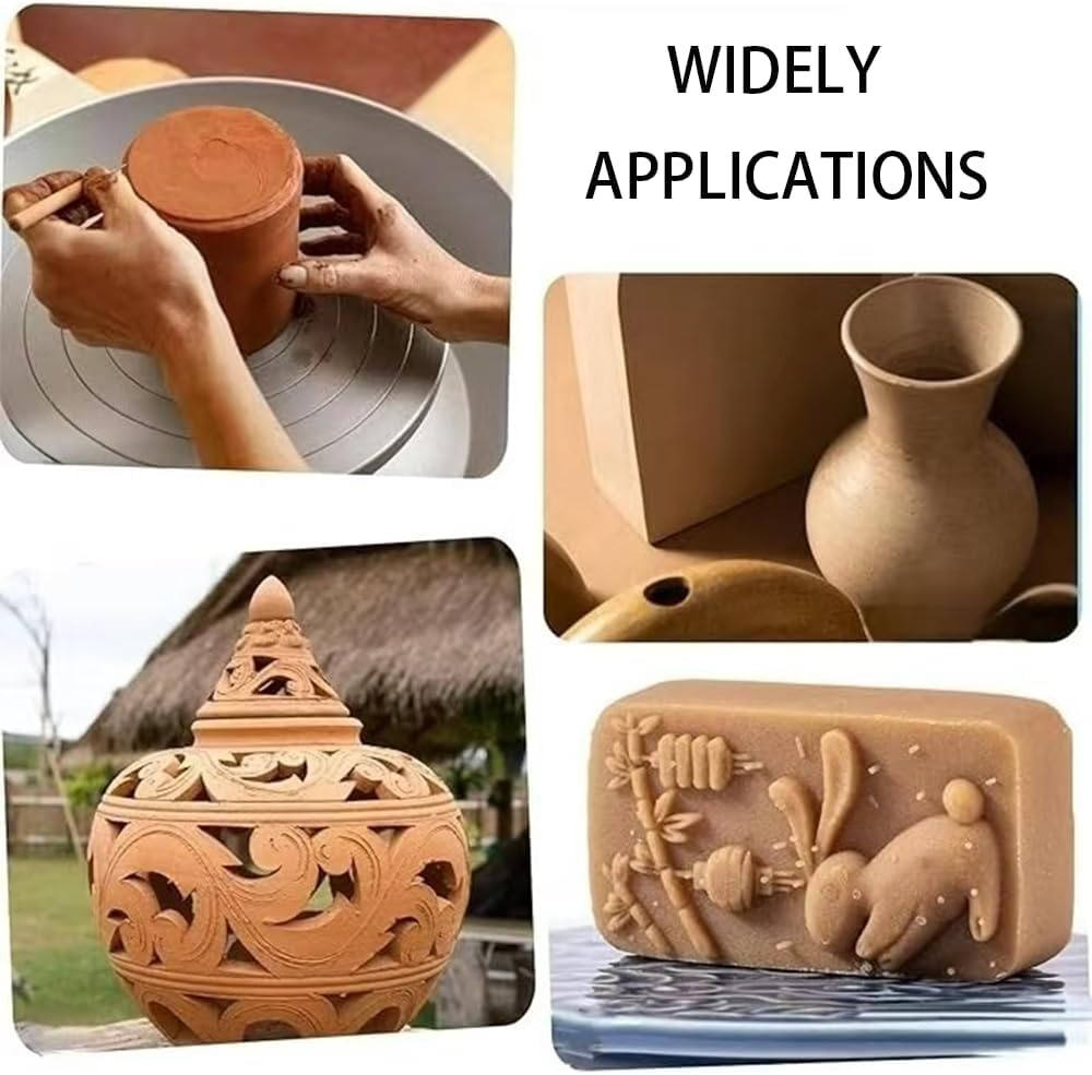 NYGHMY 10 PCS Wooden Clay Pottery Play Dough Modeling Tools, Double-Ended Pottery Clay Carving Tools for Carving, Shaping, Embossing, Smoothing, Cutting, Detailing image number 5