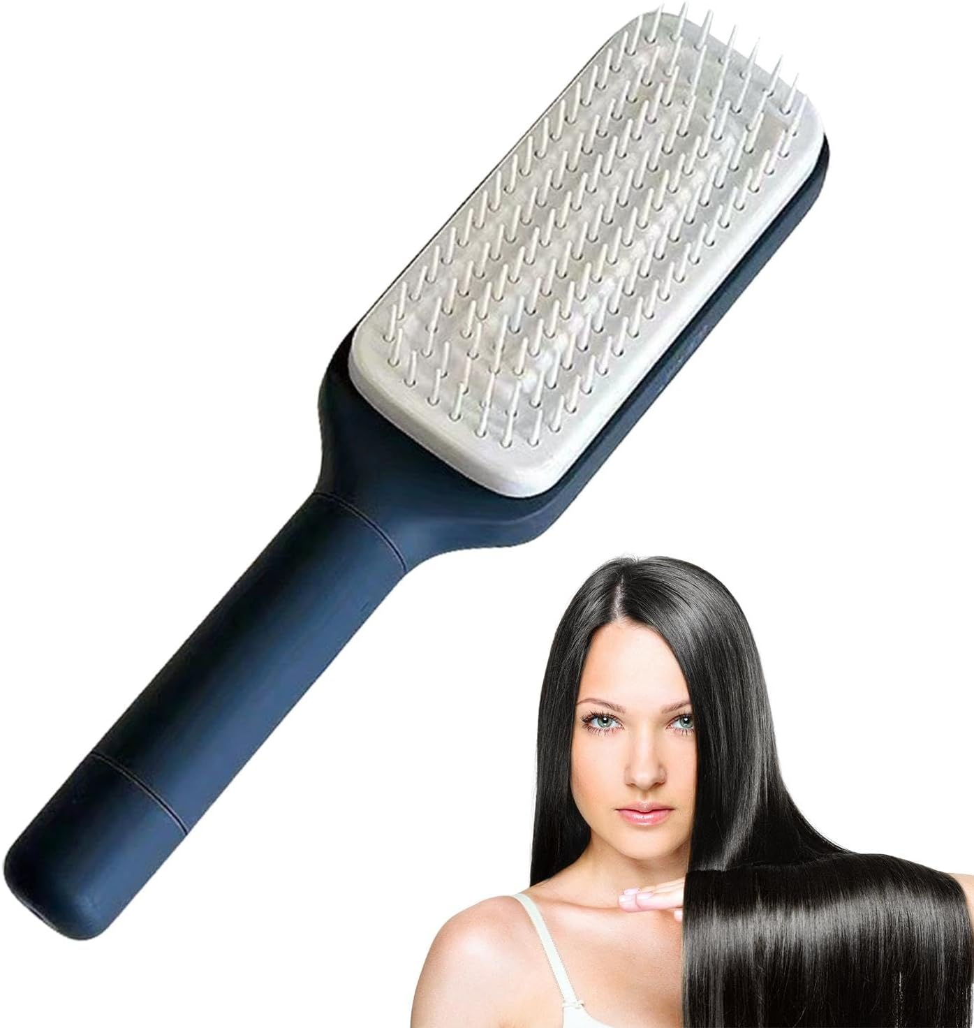 Easy Clean Hair Brush,Retractable Bristle Self-Cleaning Combs | Portable Hair Brush, Anti-Static Hair Combs for Straight Curly Thick Hair image number 3