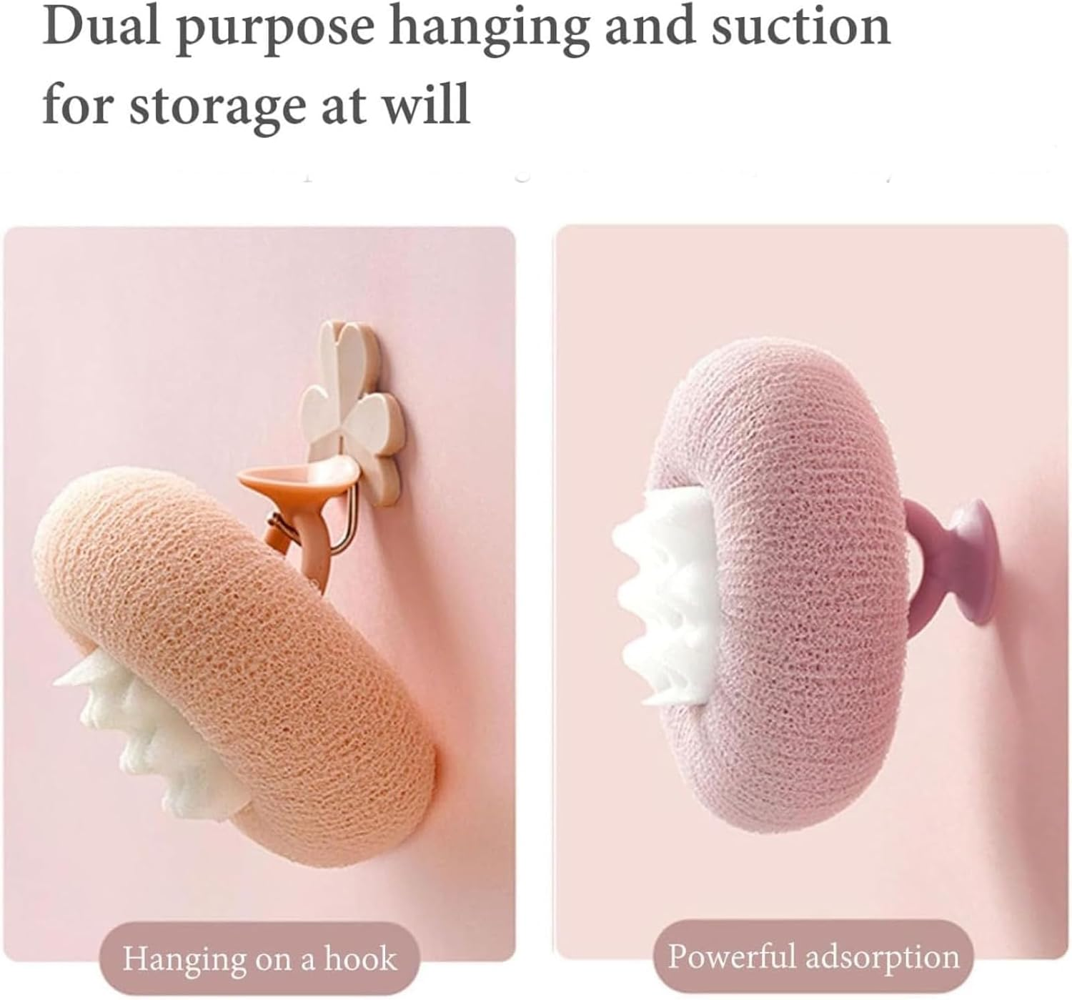 Suction - Cup Bath Sponge - Exfoliating & Massaging Bath Scrubber, anti - Shedding, Imitation Natural Sponge with 3D Honeycomb Structure, Soft & Springy for Effective Scrubbing (Style2-2Pcs) image number 4