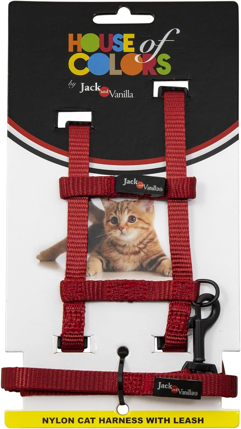 JACK and VANILLA, Ergonomic Cat Harness with Lead, Durable Nylon, Adjustable for Optimal Comfort, Modern Design, Colour Yellow, Size 10 Mm X 120 Cm, Nylon Model - Black image number 3