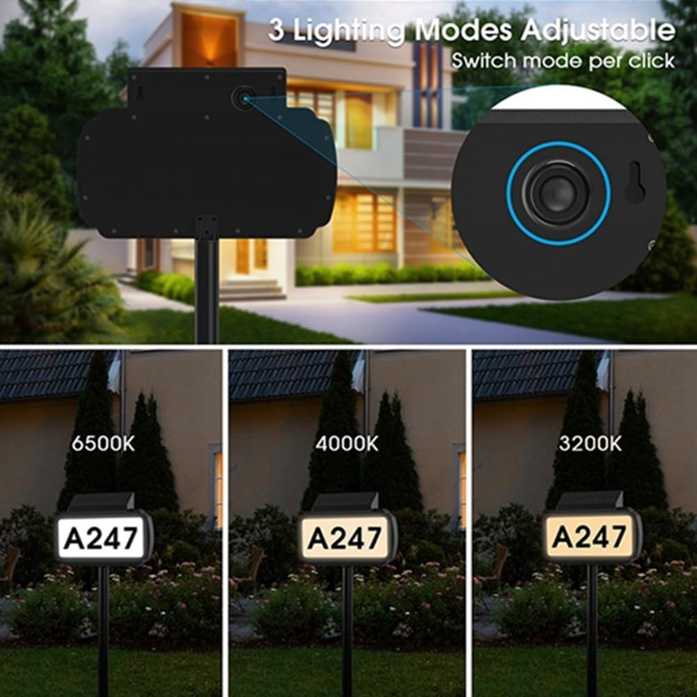 Suesacy Solar House Number Light House Address Digital Illuminated for Home Garden Door ABS+PC image number 1