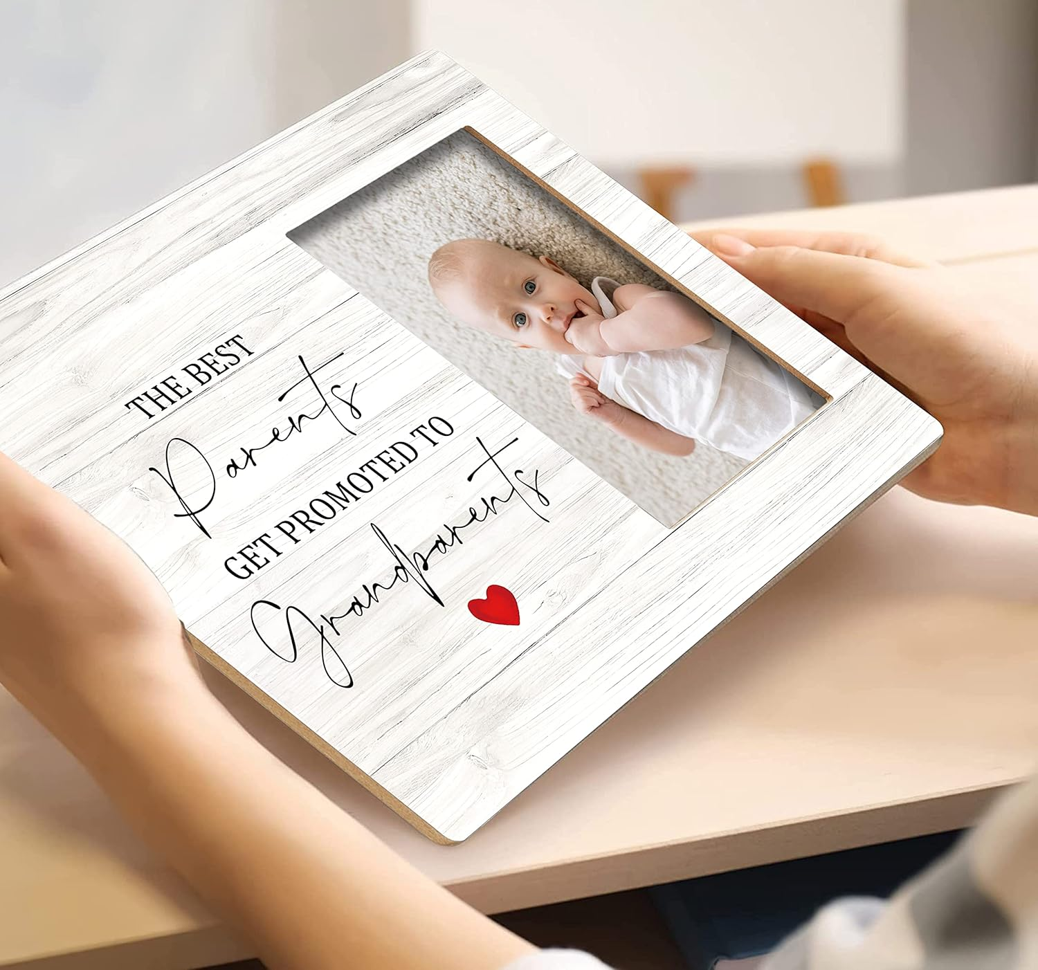 SRADMO Grandparents Picture Frame - Best Parents Get Promoted to Grandparents Photo Frame 8X10 - Grandkids Baby Announcement Gifts for Grandpa Grandma (White-2) image number 6