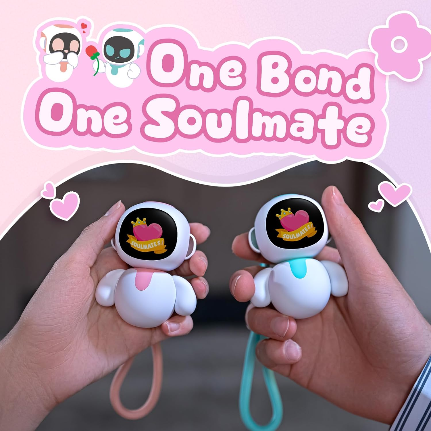 ENERGIZE LAB Eiliko Pink - Portable Eilik Robot with AI, Fun Electronic Pendant Toys, Gifts for Couples and Best Friends. image number 2