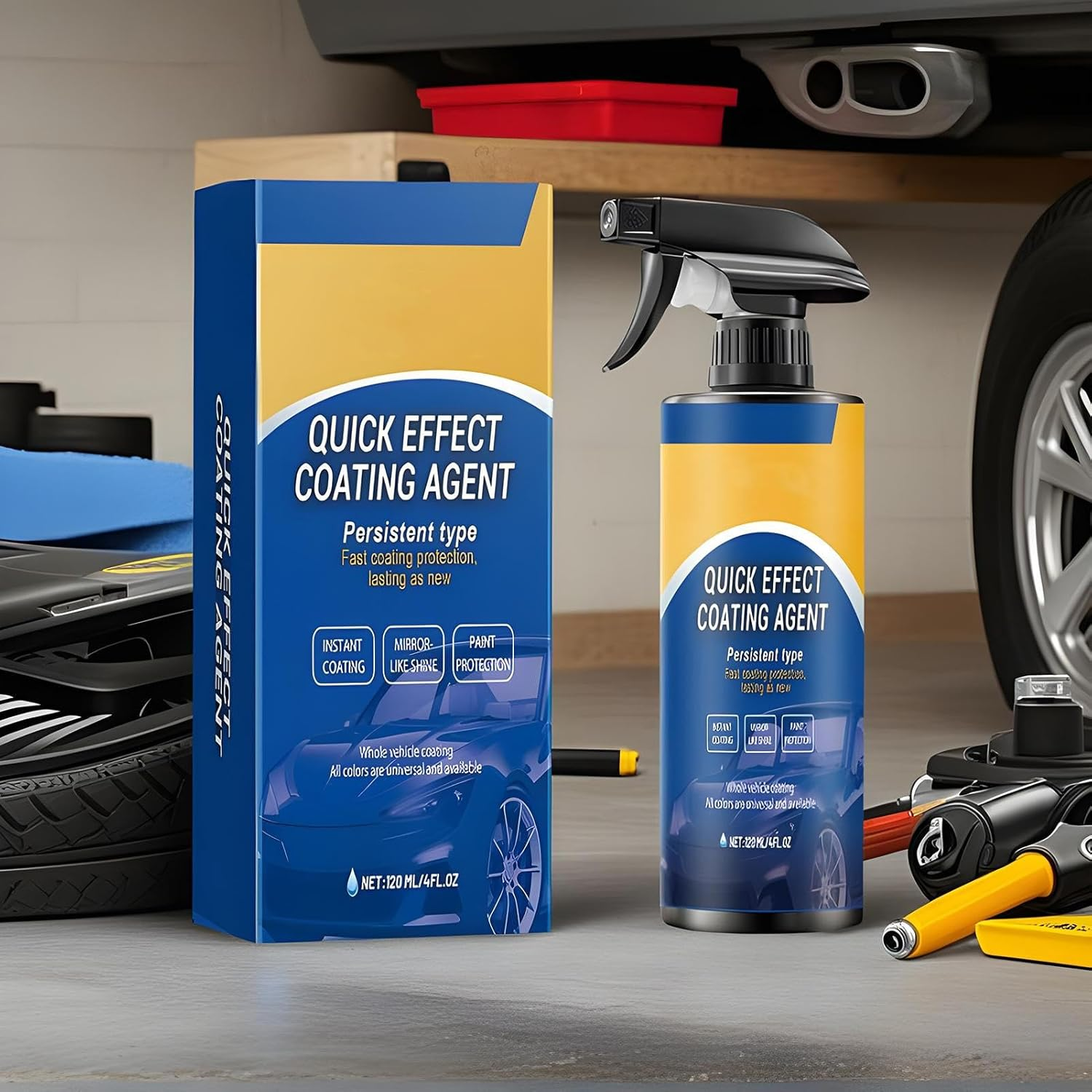 JIEBWCHA Spray Coating Agent,Automotive Scratch Agent 120Ml | High-Gloss Car Coating Spray for Glass, Rims, Window, Detailing, Motorcycle, Marine, Outdoors, Beginners image number 2