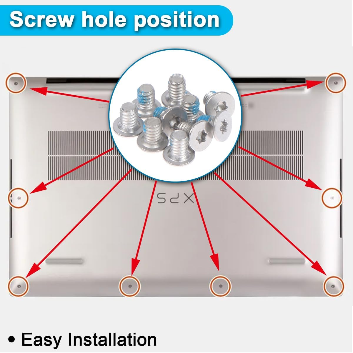ZHUROUPU 24 Pcs M2X3 T5 Bottom Screws Compatible with for Dell XPS 13 9343 9350 9360 XPS 15 9550 9560 Precision M5510, Secure Bottom Cover Wrist Rest Support, Torx T5 Screwdriver (Silver) - For Xps 13 image number 5