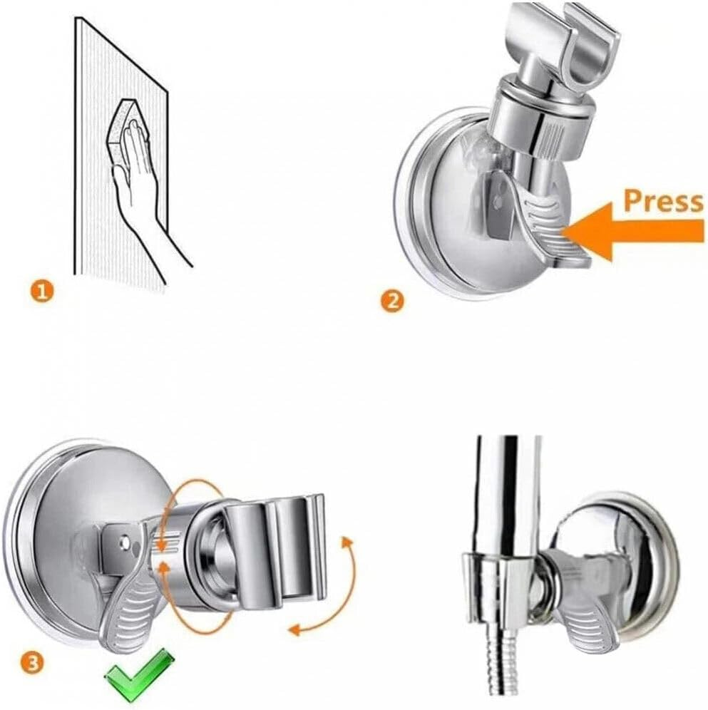 1X Adjustable Bracket Suction Shower Head Handset Holder Bathroom Wall Mount image number 2