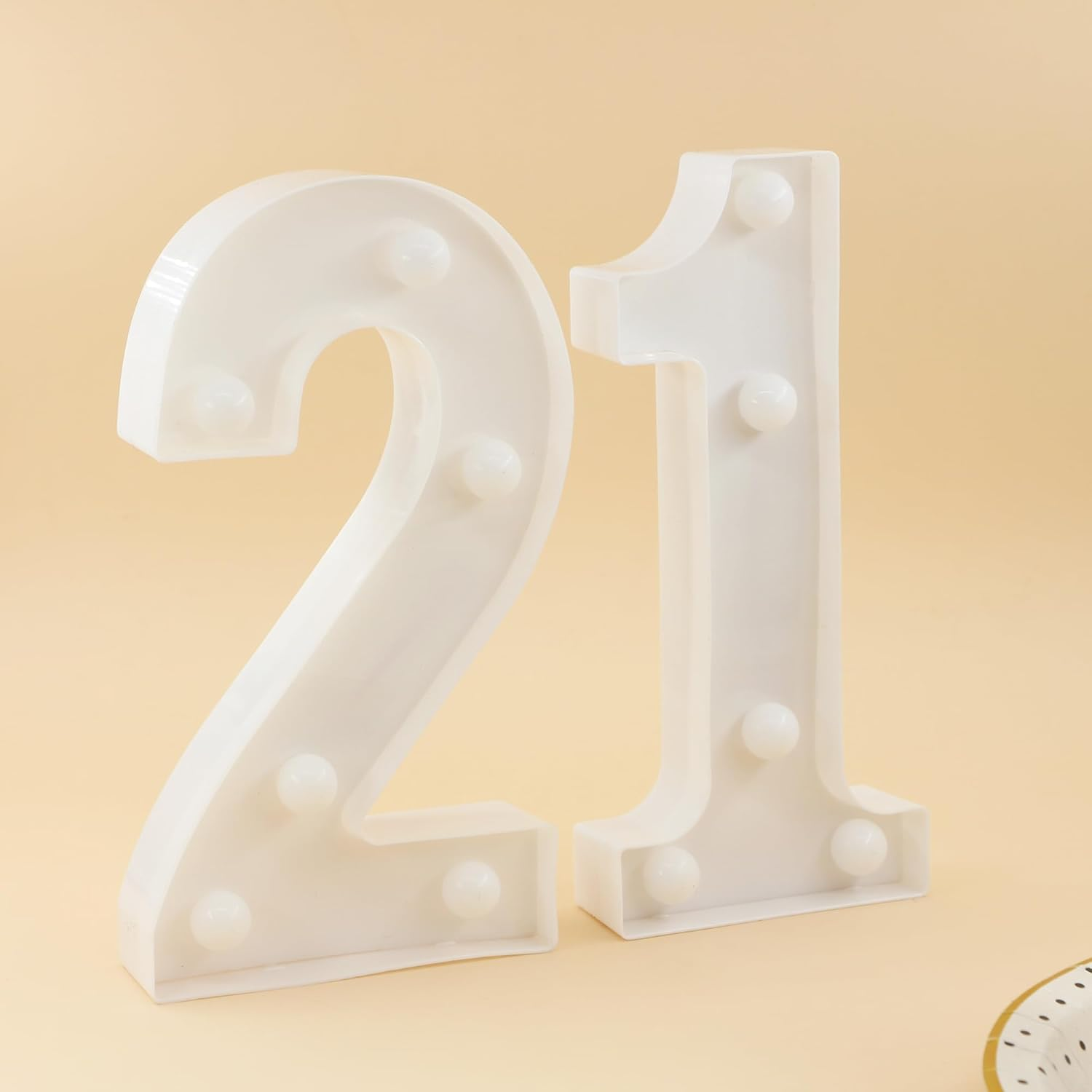 21St Birthday Decorations for Her&Him, 21St Birthday Centerpieces Table Decorations for Women&Men, Light up Numbers 21 Sign for Party Backdrop Wall Decor
