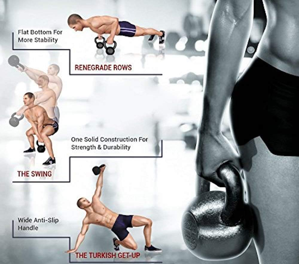 HCE Kettlebells Set - Competition Kettlebell Pro-Grade Steel Russian Kettle Bell Weight - Home Gym Fitness Workout, Crossfit, MMA, Body Building, Weightlifting, Snatches, Squats, Lunges, Bench Press - 12Kg - 16Kg - 20Kg image number 7