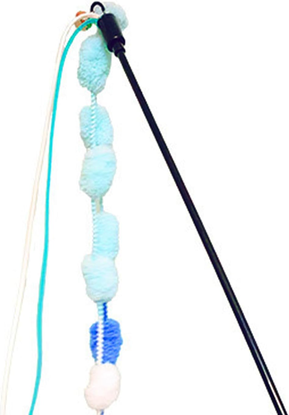 Cat Wand Toys, Sturdy Bite Resistant Soft Interactive Cat Teaser Wand Toys with Tassel, Cat Teaser Wand Interactive Cat Toys for Indoor for Kittens Small Cats(Blue) - Blue image number 5