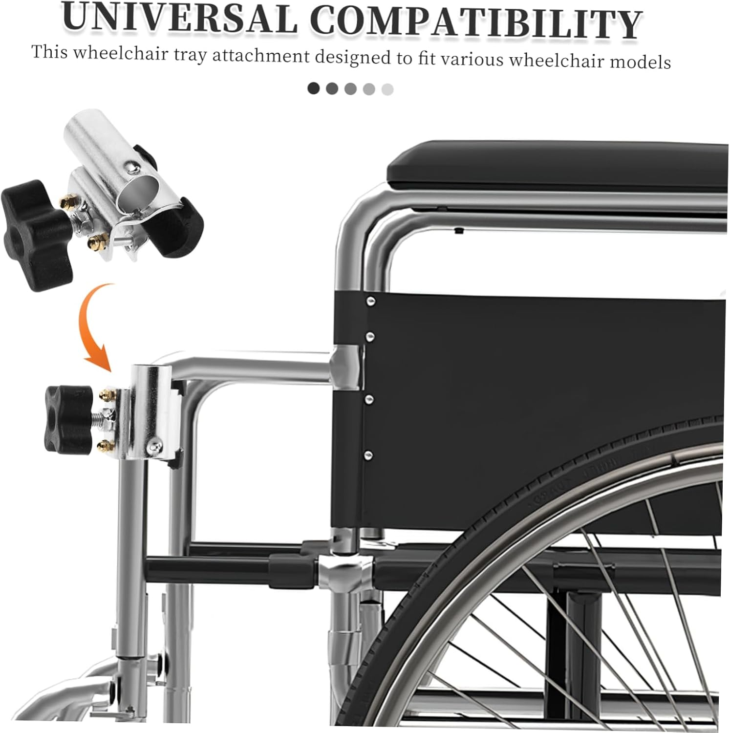 CLISPEED 2Pcs Wheelchair Dining Tray Clamp Support Table Fixture for Easy Installation Compatible with Various Wheelchair Models Durable Dining Accessory image number 2