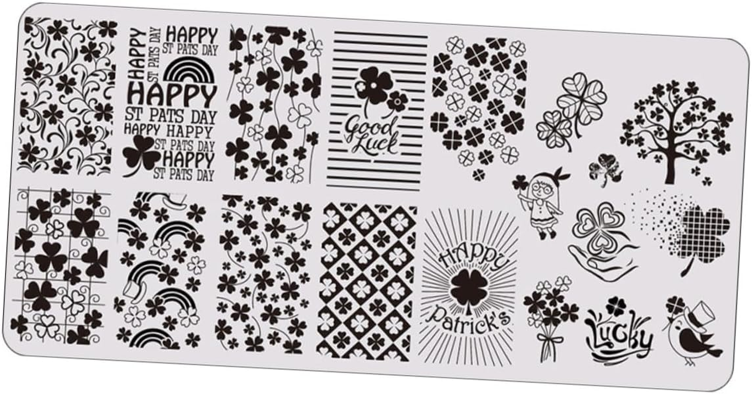 GANAZONO Patrick'S Day Nail Stamping Plates Reusable Nail Art Stencils for Creative Manicure Designs Material for Easy Cleaning and Use image number 2