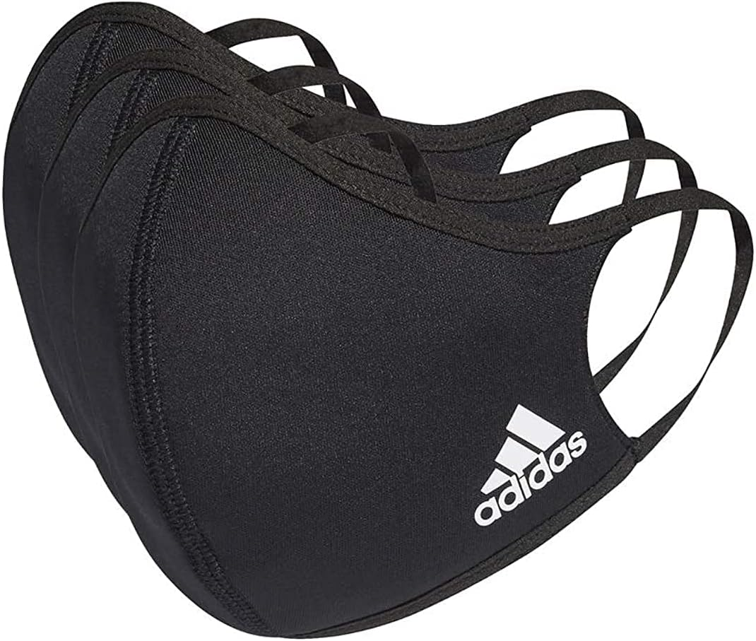 Adidas Badge of Sport Face Covers, 3-Pack, Unisex Adult, Black image number 4
