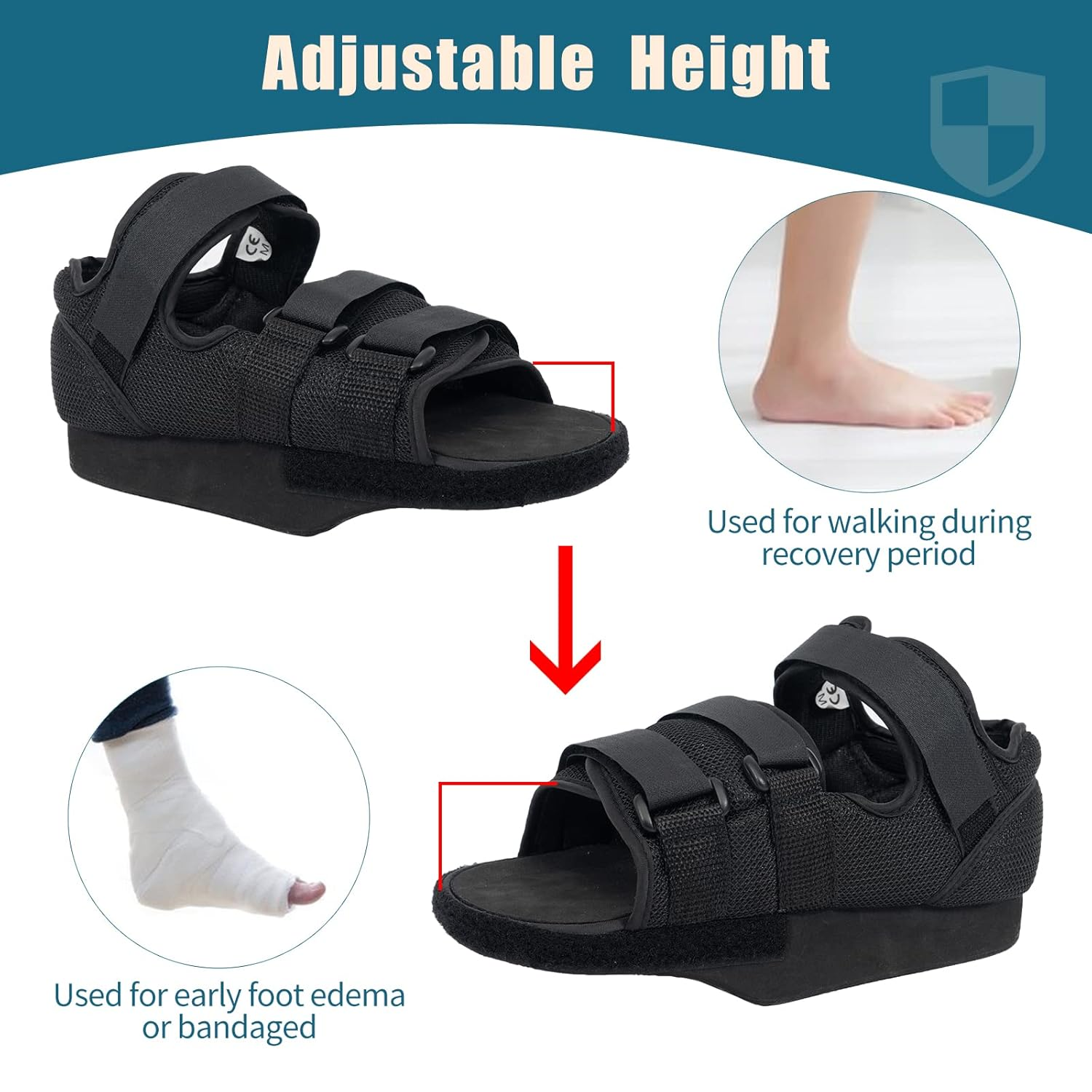 GHORTHOUD Forefoot Off-Loading Post Op Shoe Closed Toe Medical Walking Boot for Broken Toe Orthopedic Foot Brace for Post Bunion Hammertoe Surgery Brace (M) image number 6