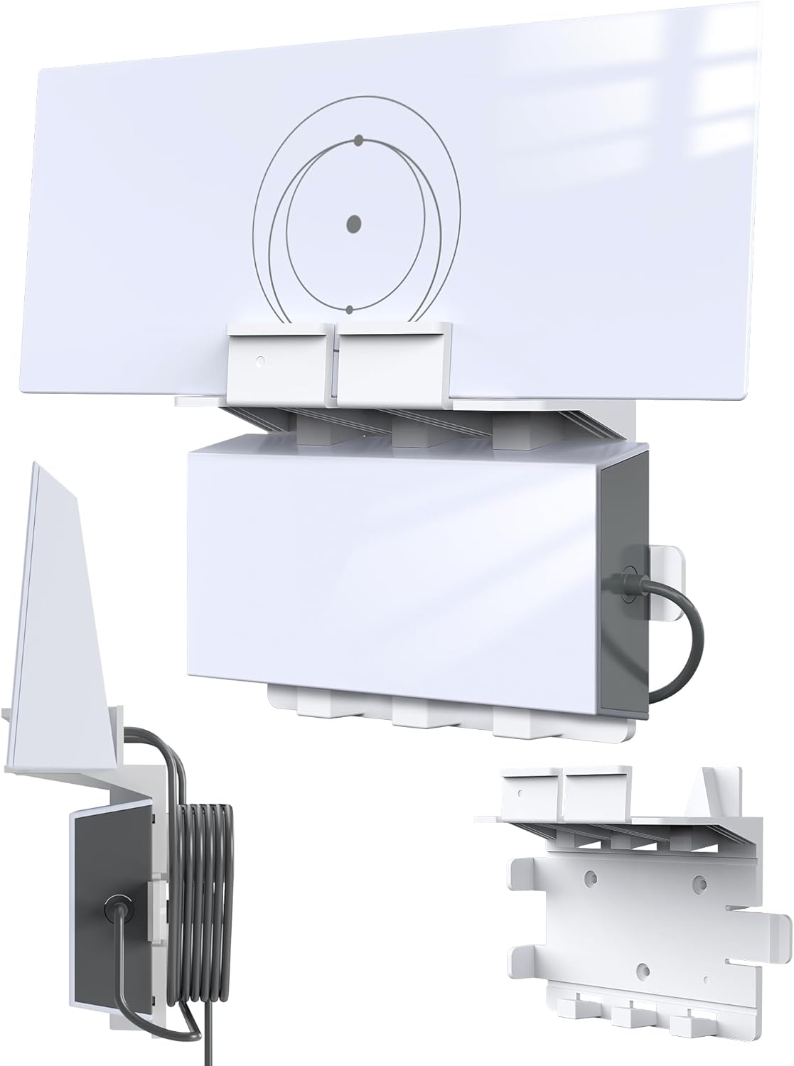 For Starlink Gen 3 Router Mount,Fit for Starlink Wall Mount with Cable Caddy 3 in 1 Standard Mesh Router and Power Supply Mounting Kit Compatible with Starlink V3&Gen3 Router Accessories image number 2